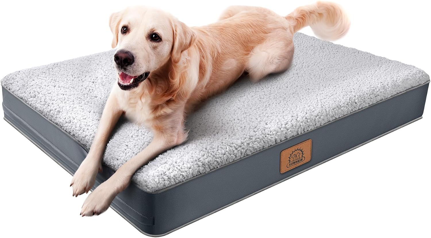 ORANGLES Sunheir Orthopedic Dog Bed for Large Dogs Grey | Waterproof Crate Bed with Egg Crate Foam, Washable Cover & Non-Slip Bottom  - Main Product Image - professional product shot revealing details | Best price Sunheir Orthopedic Dog Bed for Large Dogs Grey | Waterproof Crate Bed with Egg Crate Foam, Washable Cover & Non-Slip Bottom authentic product Ohio | ORANGLES