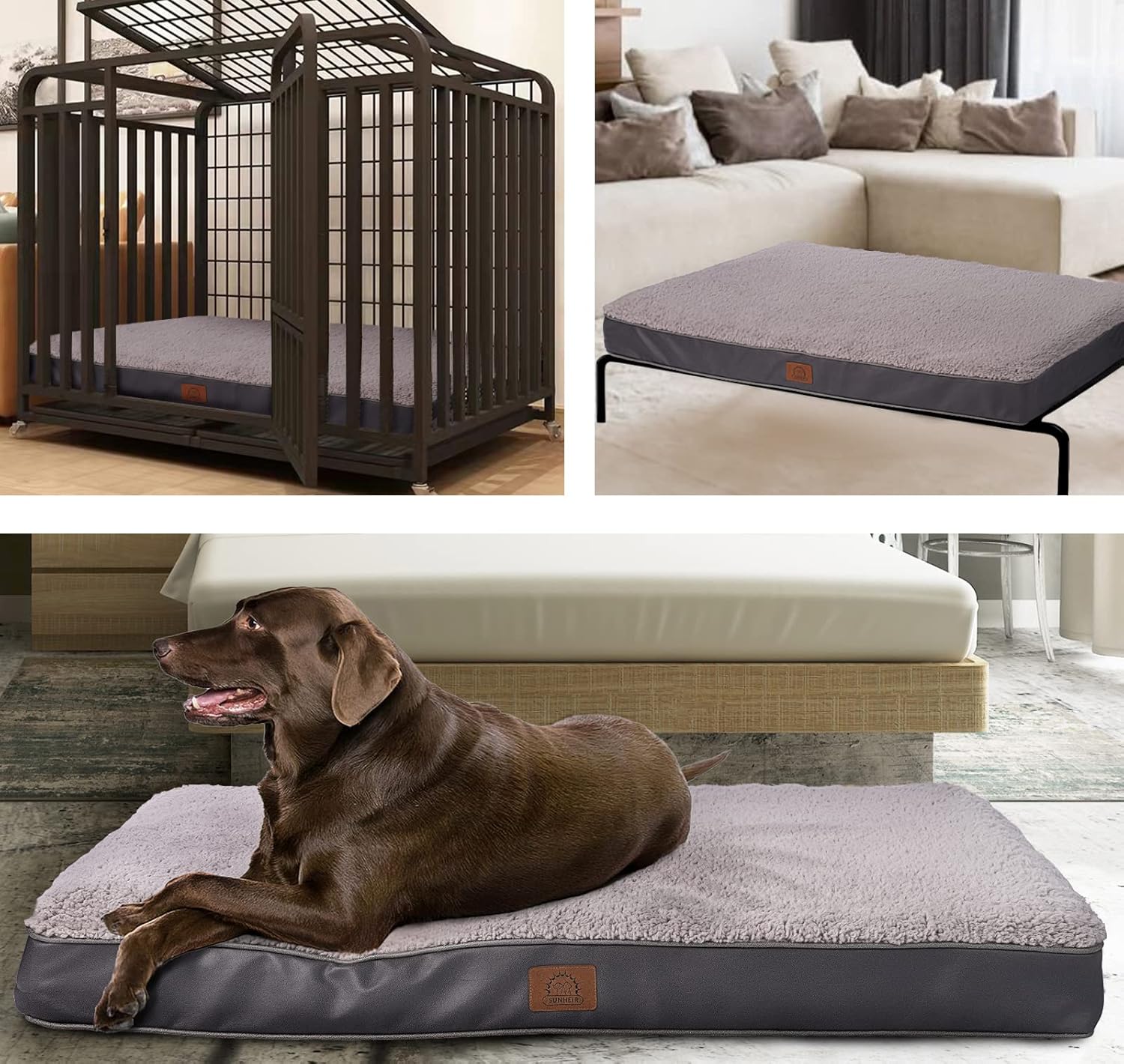 ORANGLES Sunheir Orthopedic Dog Bed for Large Dogs Grey | Waterproof Crate Bed with Egg Crate Foam, Washable Cover & Non-Slip Bottom - high resolution display - exposing craftsmanship - Image 2 of 6 | built for everyone | Sunheir Orthopedic Dog Bed for Large Dogs Grey | Waterproof Crate Bed with Egg Crate Foam, Washable Cover & Non-Slip Bottom for sale Georgia | Free Shipping ORANGLES