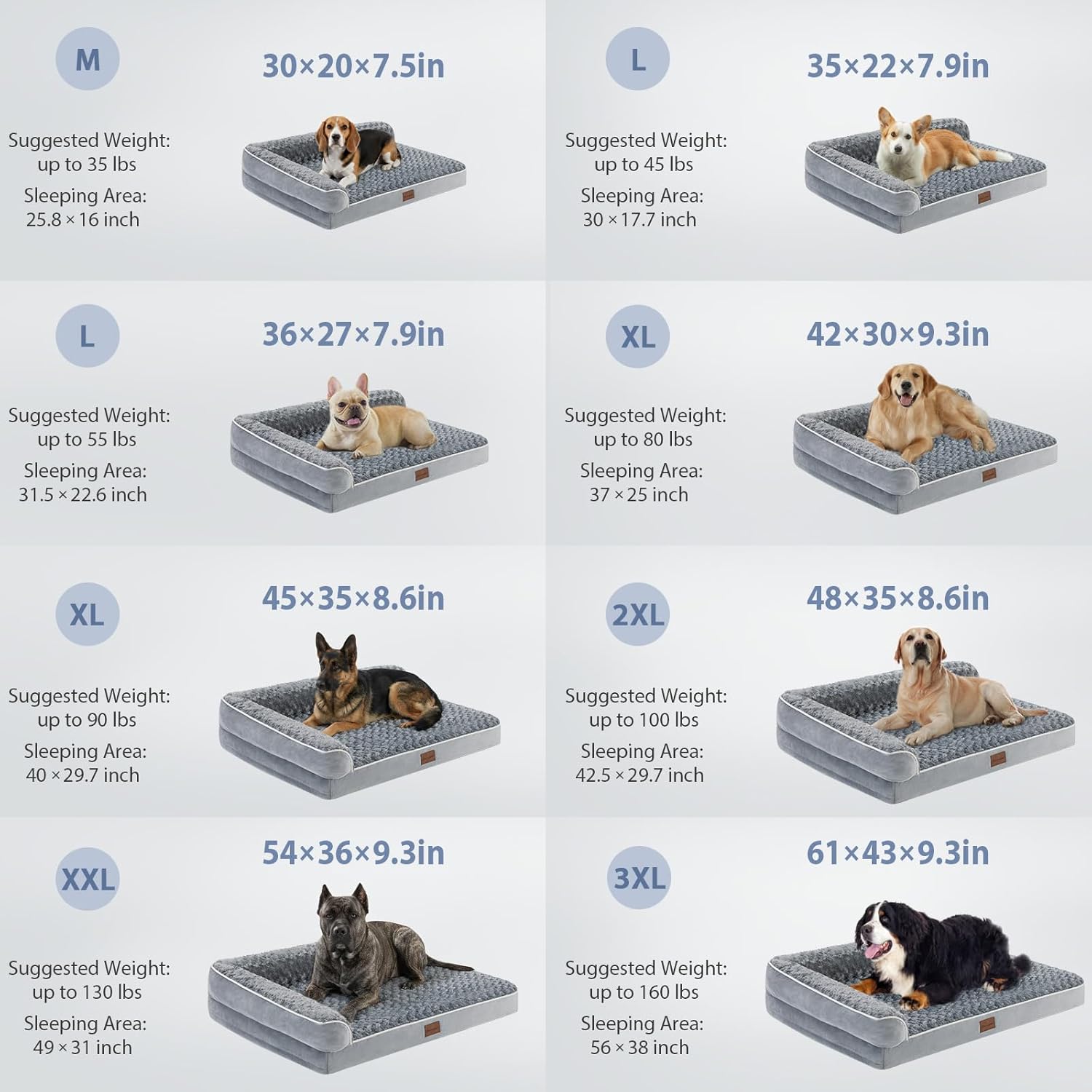 ORANGLES BFPETHOME Orthopedic Dog Bed for Large Dogs | Waterproof Sofa Pet Bed with Washable Cover & Non-Slip Bottom - angled perspective - presenting advantages - Image 4 of 8 | fits any environment | Purchase BFPETHOME Orthopedic Dog Bed for Large Dogs | Waterproof Sofa Pet Bed with Washable Cover & Non-Slip Bottom Michigan | Free Shipping ORANGLES