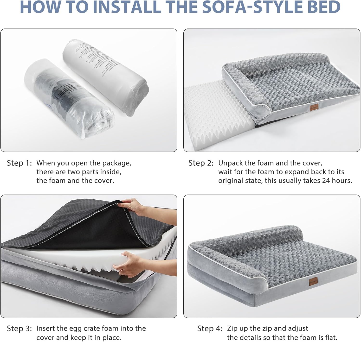 ORANGLES BFPETHOME Orthopedic Dog Bed for Large Dogs | Waterproof Sofa Pet Bed with Washable Cover & Non-Slip Bottom - elegant presentation - exhibiting components - Image 6 of 8 | ideal for home | Discount on BFPETHOME Orthopedic Dog Bed for Large Dogs | Waterproof Sofa Pet Bed with Washable Cover & Non-Slip Bottom Virginia | Free Shipping ORANGLES