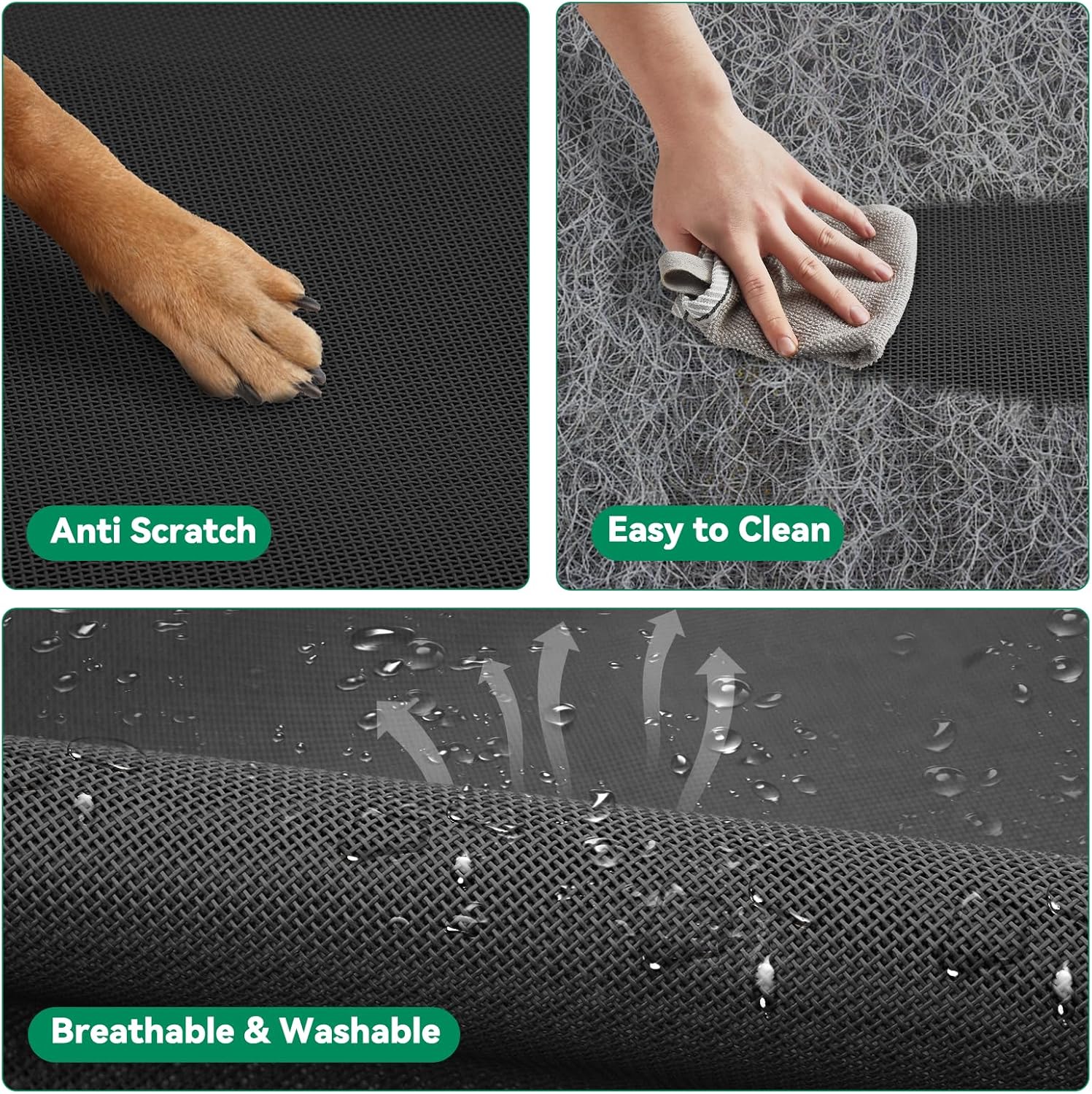 ORANGLES Elevated Dog Bed 43.3 Inch Raised Outdoor Dog Cot | Breathable Mesh Cooling Pet Bed with Anti-Slip Feet No-Tool Assembly Black - angled perspective - presenting advantages - Image 4 of 6 | fits any environment | Purchase Elevated Dog Bed 43.3 Inch Raised Outdoor Dog Cot | Breathable Mesh Cooling Pet Bed with Anti-Slip Feet No-Tool Assembly Black Michigan | Free Shipping ORANGLES