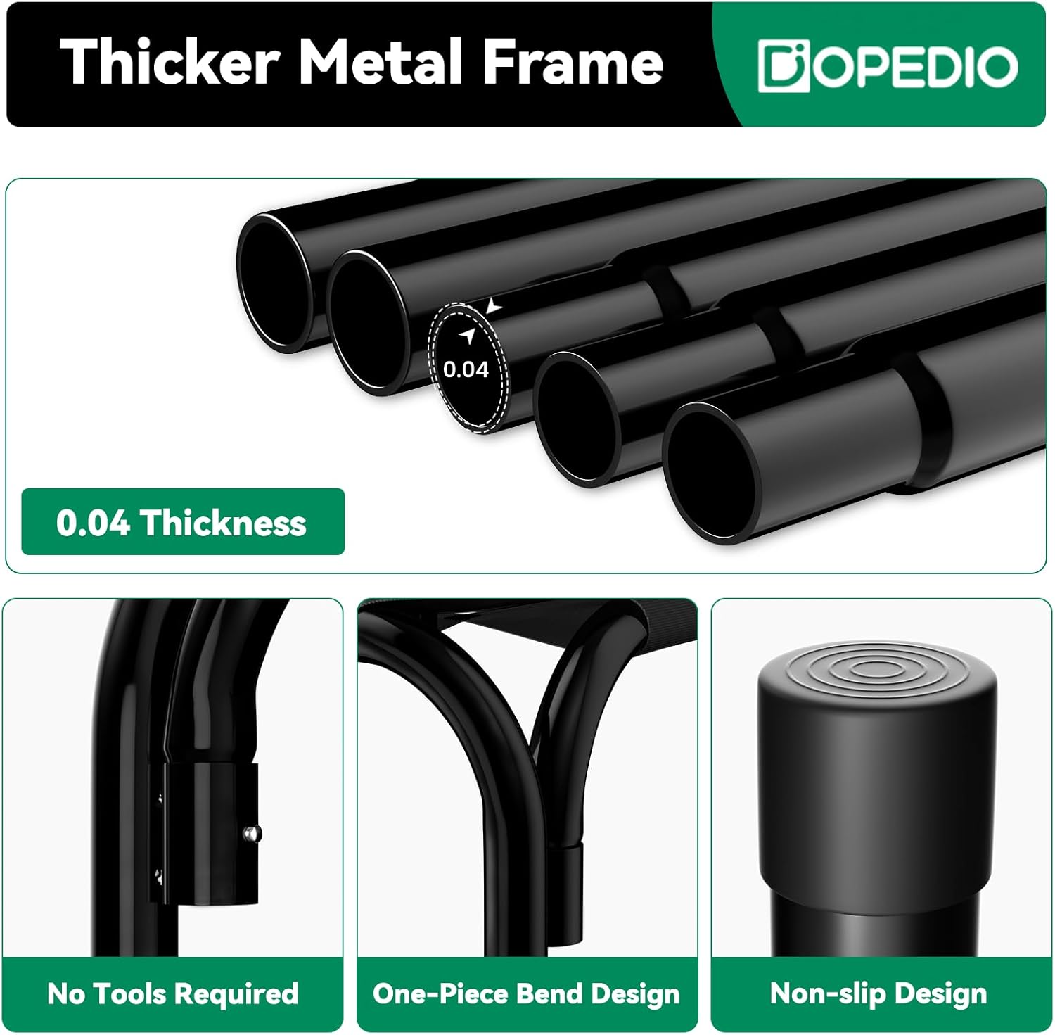 ORANGLES Elevated Dog Bed 43.3 Inch Raised Outdoor Dog Cot | Breathable Mesh Cooling Pet Bed with Anti-Slip Feet No-Tool Assembly Black - full product showcase - displaying specifications - Image 5 of 6 | adapts to any space | Elevated Dog Bed 43.3 Inch Raised Outdoor Dog Cot | Breathable Mesh Cooling Pet Bed with Anti-Slip Feet No-Tool Assembly Black deal New Jersey | Free Shipping ORANGLES