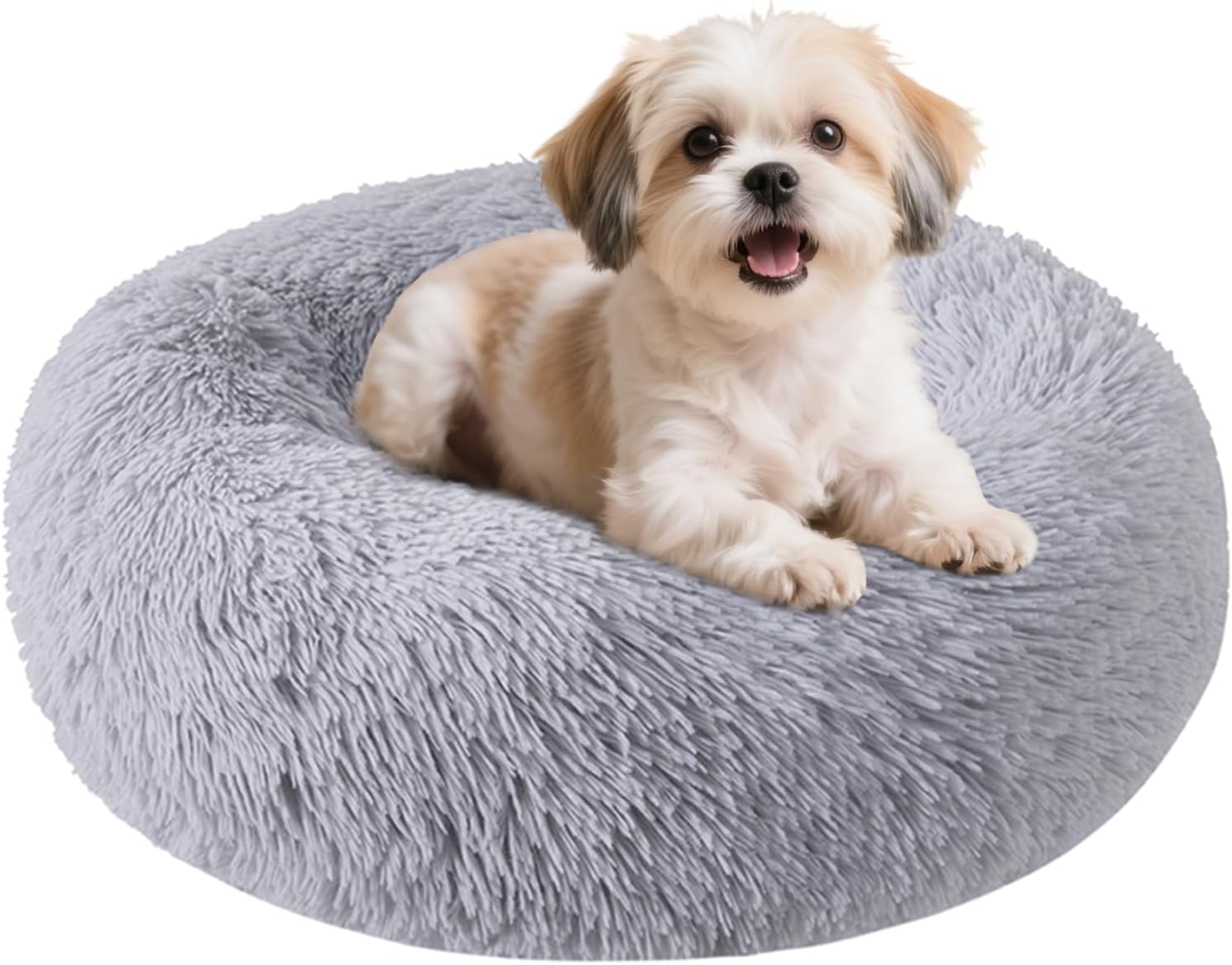 ORANGLES 20 Inch Calming Round Dog & Cat Bed | Washable Soft Plush Pet Bed for Small, Medium & Large Pets with Non-Slip Bottom  - Main Product Image - professional product shot revealing details | Best price 20 Inch Calming Round Dog & Cat Bed | Washable Soft Plush Pet Bed for Small, Medium & Large Pets with Non-Slip Bottom authentic product Ohio | ORANGLES