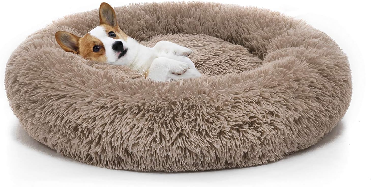 ORANGLES MIXJOY Orthopedic Donut Dog Bed 23 Inch Brown | Ultra Soft Washable Round Cuddler Pet Bed for Dogs & Cats  - Main Product Image - professional product shot revealing details | Best price MIXJOY Orthopedic Donut Dog Bed 23 Inch Brown | Ultra Soft Washable Round Cuddler Pet Bed for Dogs & Cats authentic product Ohio | ORANGLES
