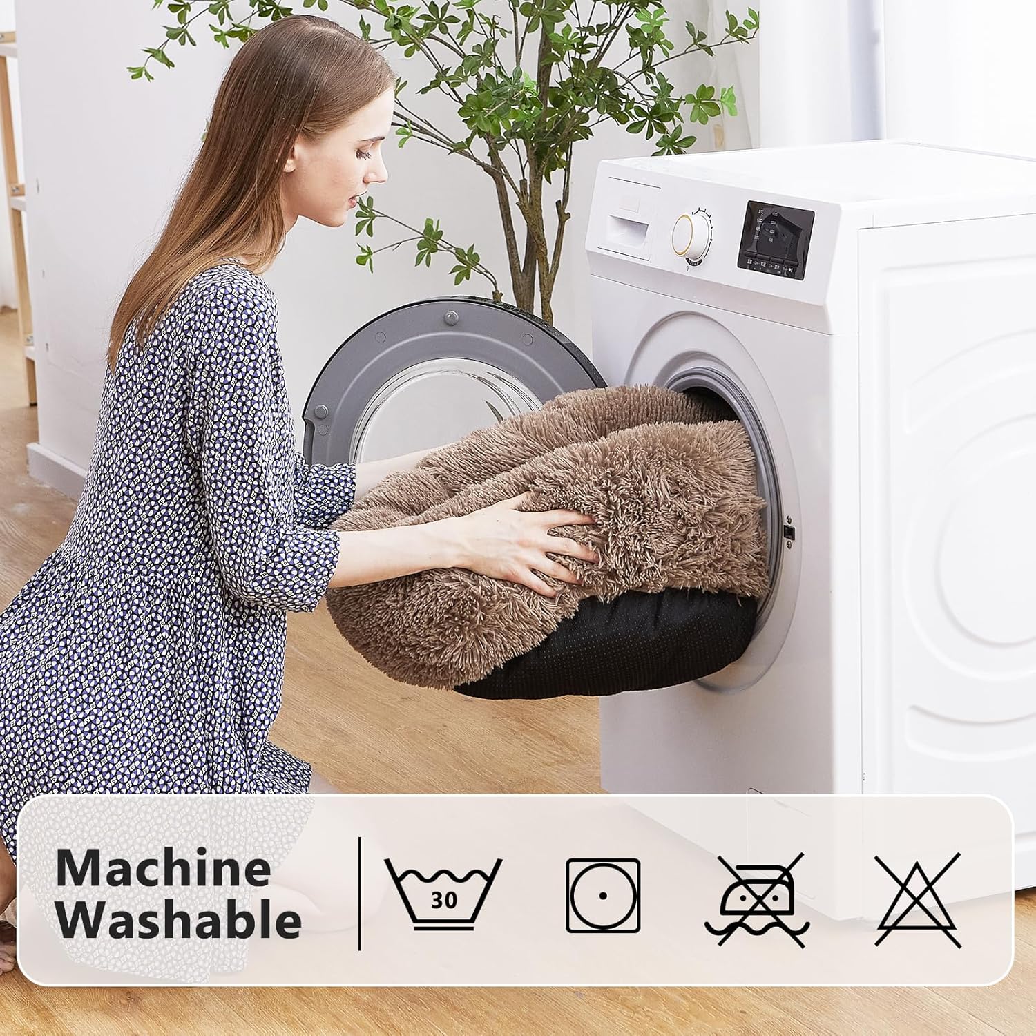 ORANGLES MIXJOY Orthopedic Donut Dog Bed 23 Inch Brown | Ultra Soft Washable Round Cuddler Pet Bed for Dogs & Cats - high resolution display - exposing craftsmanship - Image 2 of 6 | built for everyone | MIXJOY Orthopedic Donut Dog Bed 23 Inch Brown | Ultra Soft Washable Round Cuddler Pet Bed for Dogs & Cats for sale Georgia | Free Shipping ORANGLES