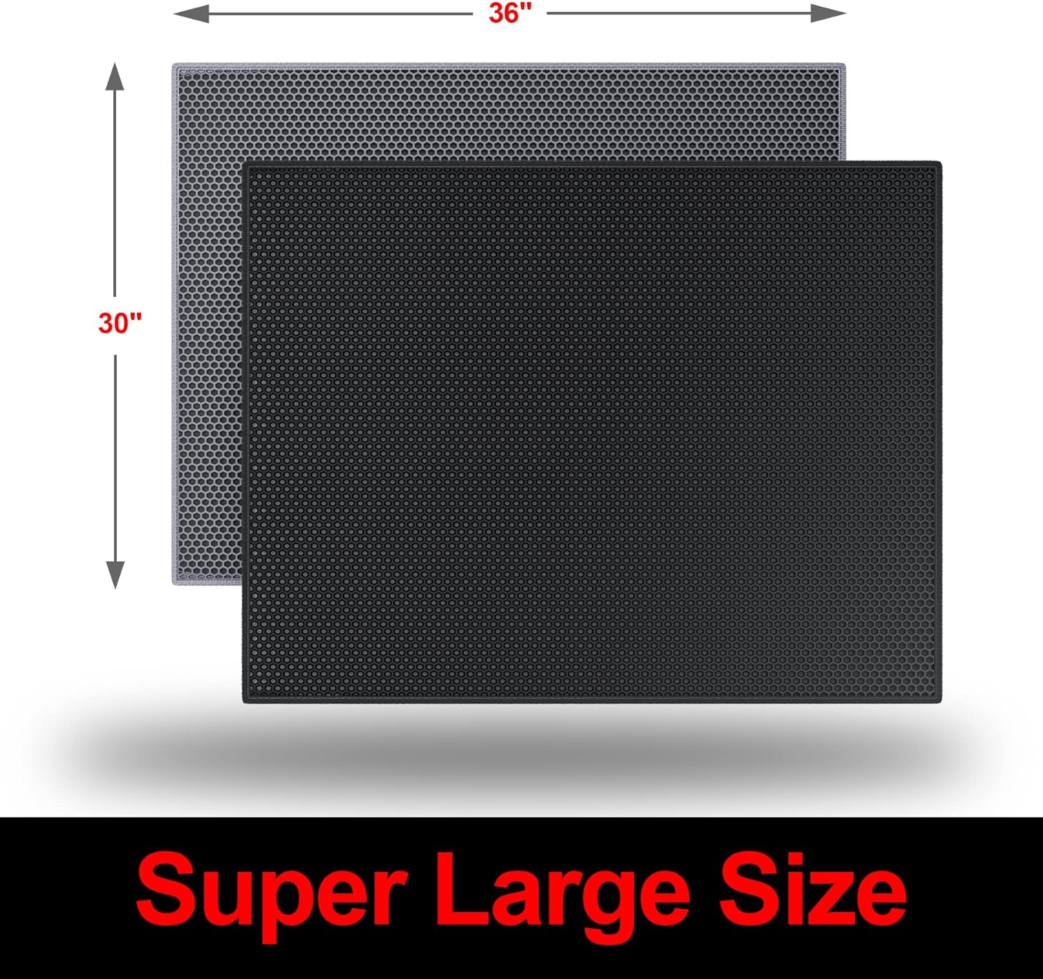 ORANGLES Waretary Cat Litter Box Mat 36"x30" Waterproof Double-Layer | Easy Clean Scatter Control Kitty Litter Trapping Pad Grey - detailed closeup view - illustrating benefits - Image 3 of 7 | created for all | Shop Waretary Cat Litter Box Mat 36"x30" Waterproof Double-Layer | Easy Clean Scatter Control Kitty Litter Trapping Pad Grey North Carolina | Free Shipping ORANGLES