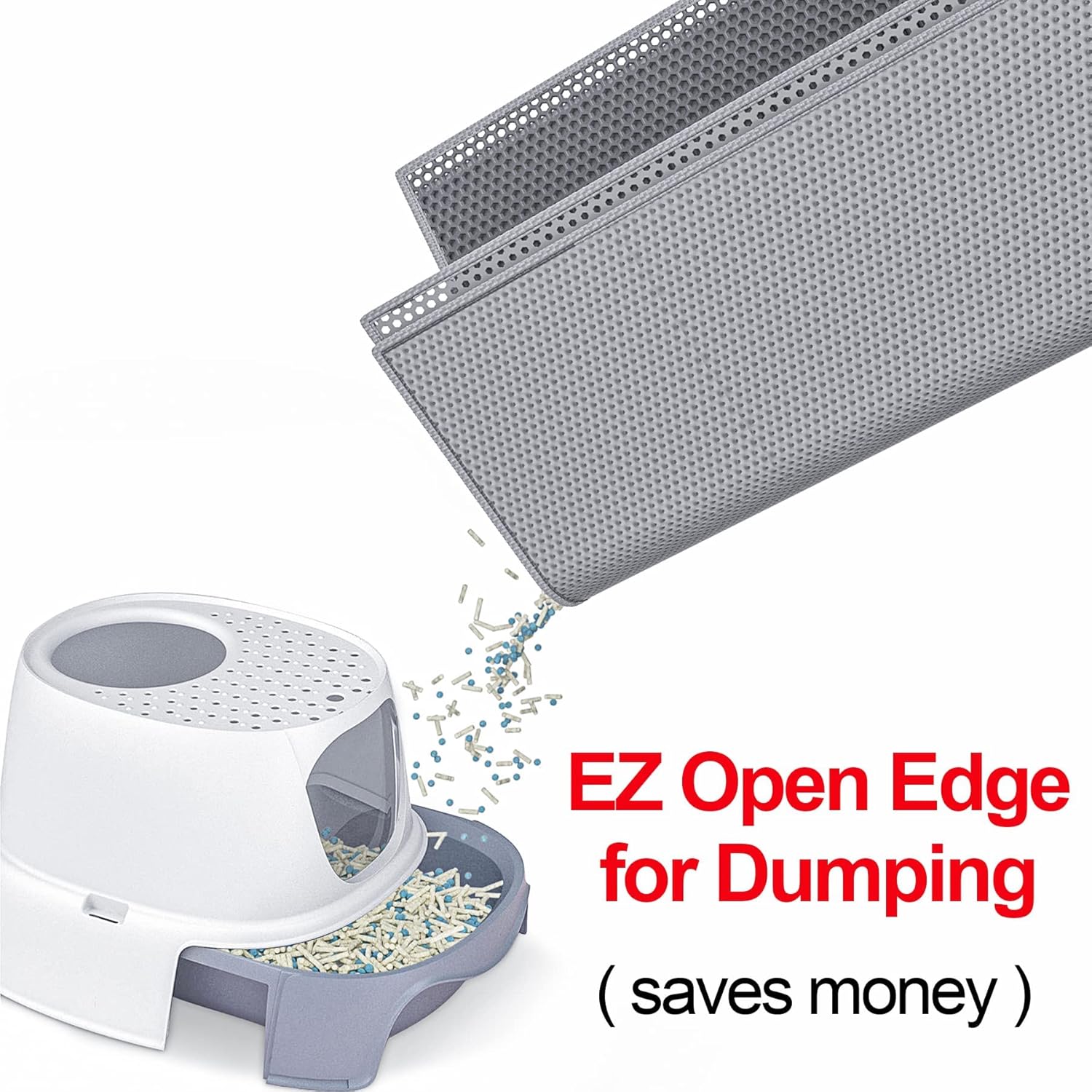 ORANGLES Waretary Cat Litter Box Mat 36"x30" Waterproof Double-Layer | Easy Clean Scatter Control Kitty Litter Trapping Pad Grey - stunning visual - unveiling characteristics - Image 7 of 7 | perfect for office | Waretary Cat Litter Box Mat 36"x30" Waterproof Double-Layer | Easy Clean Scatter Control Kitty Litter Trapping Pad Grey offer Washington | Free Shipping ORANGLES