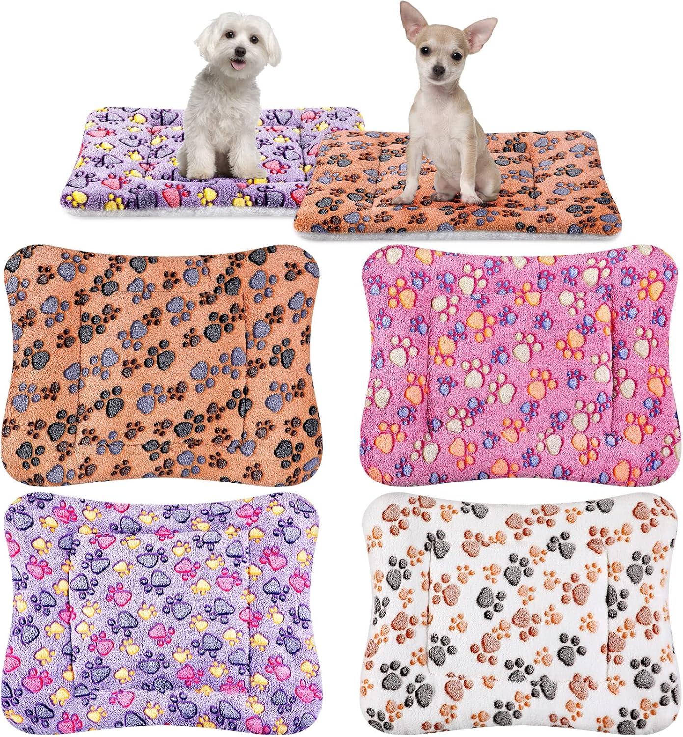 ORANGLES Tuanse 4 Pack Ultra Soft Pet Bed Mats 23x18 Inches | Reversible Fleece Washable Dog Cat Guinea Pig Crate Pads with Cute Print  - Main Product Image - professional product shot revealing details | Best price Tuanse 4 Pack Ultra Soft Pet Bed Mats 23x18 Inches | Reversible Fleece Washable Dog Cat Guinea Pig Crate Pads with Cute Print authentic product Ohio | ORANGLES