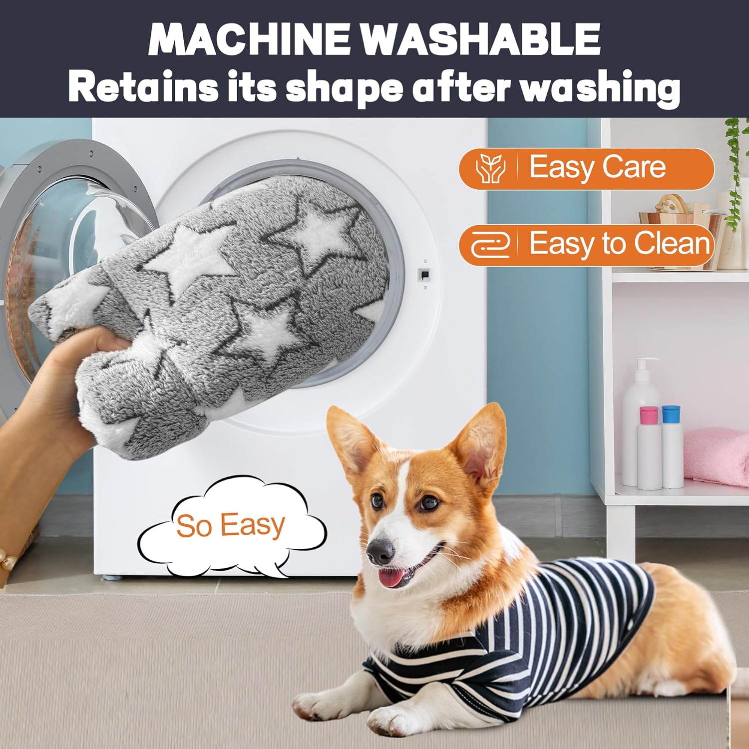 ORANGLES Soft Dog Bed Mat for Crate & Kennel | Comfortable Durable Pet Crate Pad for Dogs & Cats Home Use - detailed closeup view - illustrating benefits - Image 3 of 7 | created for all | Shop Soft Dog Bed Mat for Crate & Kennel | Comfortable Durable Pet Crate Pad for Dogs & Cats Home Use North Carolina | Free Shipping ORANGLES