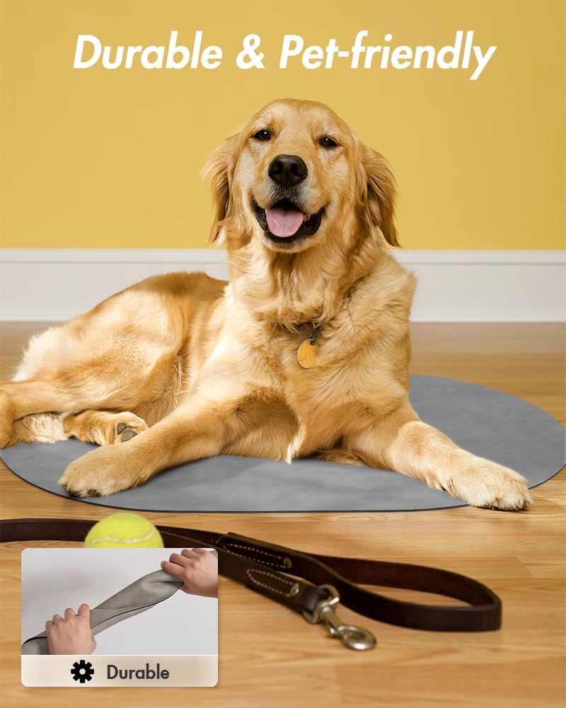 ORANGLES Absorbent Dog Food Mat Quick Dry | Waterproof Pet Feeding Mat for Food & Water Bowls No Stain Dog & Cat Bowl Mat for Messy Drinkers - detailed closeup view - illustrating benefits - Image 3 of 8 | created for all | Shop Absorbent Dog Food Mat Quick Dry | Waterproof Pet Feeding Mat for Food & Water Bowls No Stain Dog & Cat Bowl Mat for Messy Drinkers North Carolina | Free Shipping ORANGLES