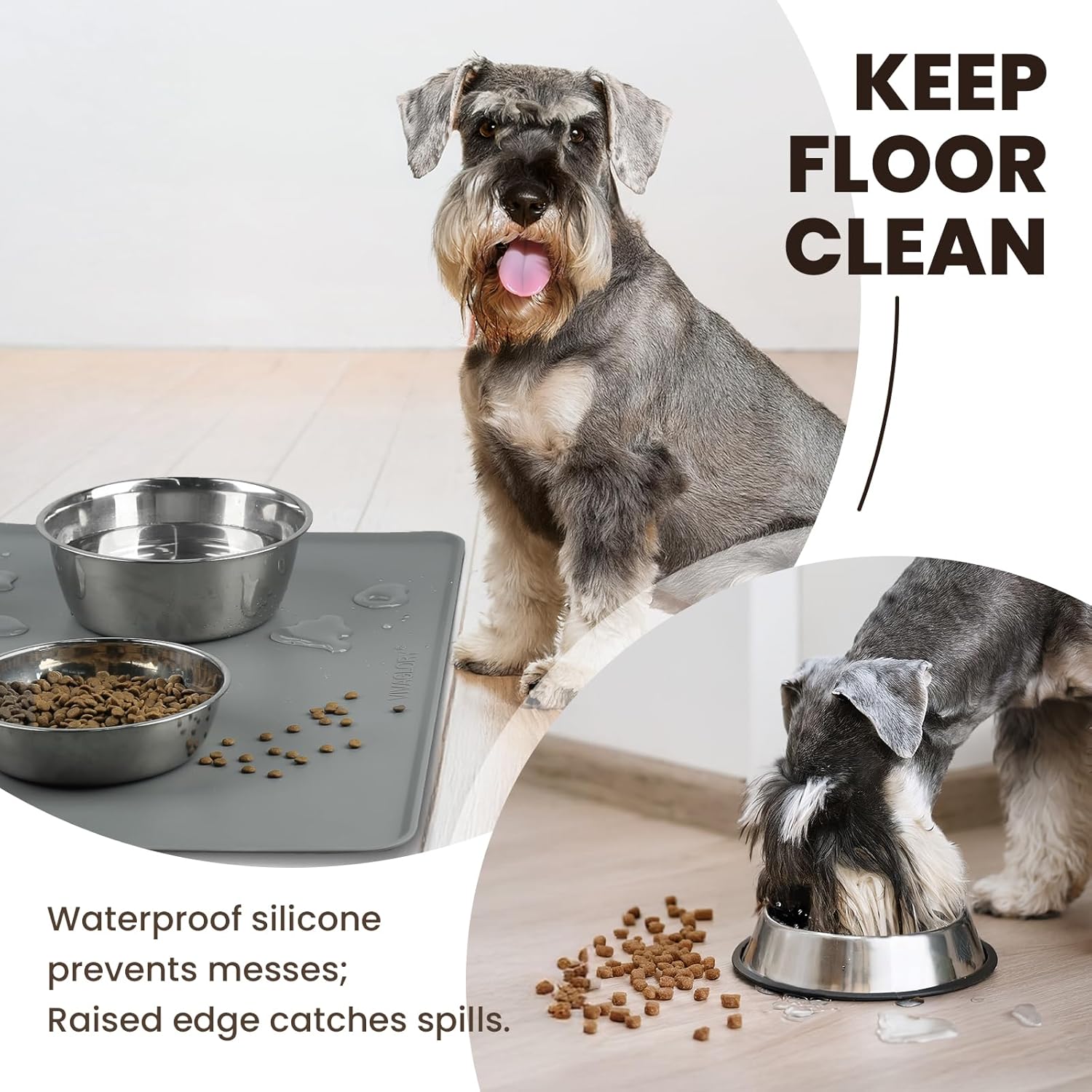 ORANGLES VIVAGLORY Flexmat Silicone Dog Food Mat S Grey | Non-Slip Waterproof Pet Bowl Placemat with Raised Edges & Lip - stunning visual - unveiling characteristics - Image 7 of 8 | perfect for office | VIVAGLORY Flexmat Silicone Dog Food Mat S Grey | Non-Slip Waterproof Pet Bowl Placemat with Raised Edges & Lip offer Washington | Free Shipping ORANGLES