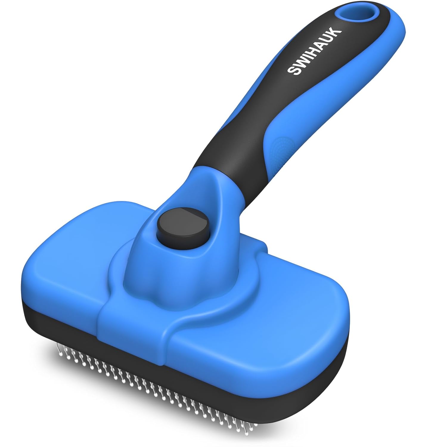 ORANGLES Self Cleaning Slicker Brush – Skin Friendly Deshedding Grooming Tool for Dogs & Cats – Blue  - Main Product Image - professional product shot revealing details | Best price Self Cleaning Slicker Brush – Skin Friendly Deshedding Grooming Tool for Dogs & Cats – Blue authentic product Ohio | ORANGLES