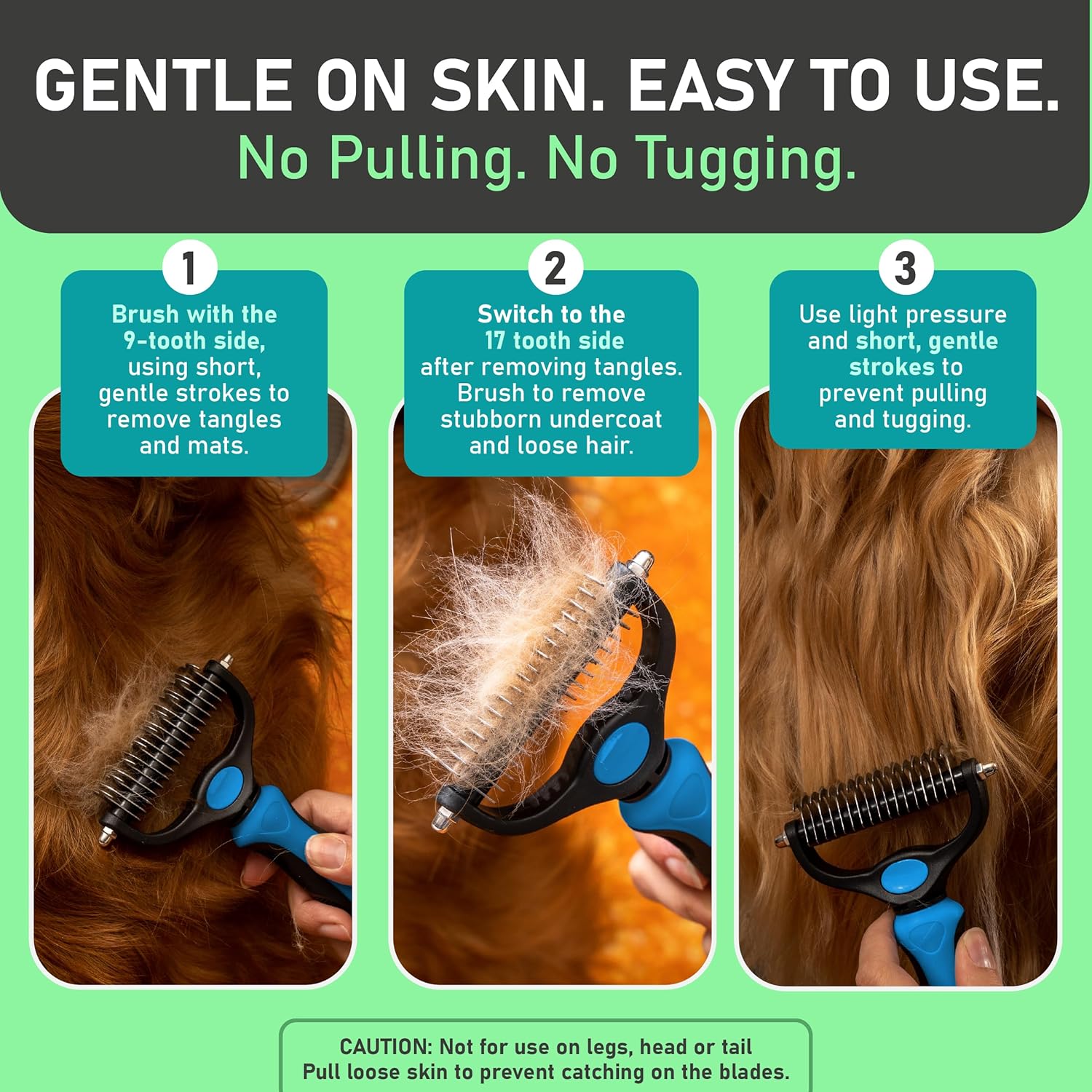 ORANGLES Original Pet Grooming Rake – Double-Sided Deshedding & Dematting Tool – Undercoat Rake for Dogs & Cats – Extra-Wide Brush – Reduces Shedding 95% - high resolution display - exposing craftsmanship - Image 2 of 6 | built for everyone | Original Pet Grooming Rake – Double-Sided Deshedding & Dematting Tool – Undercoat Rake for Dogs & Cats – Extra-Wide Brush – Reduces Shedding 95% for sale Georgia | Free Shipping ORANGLES