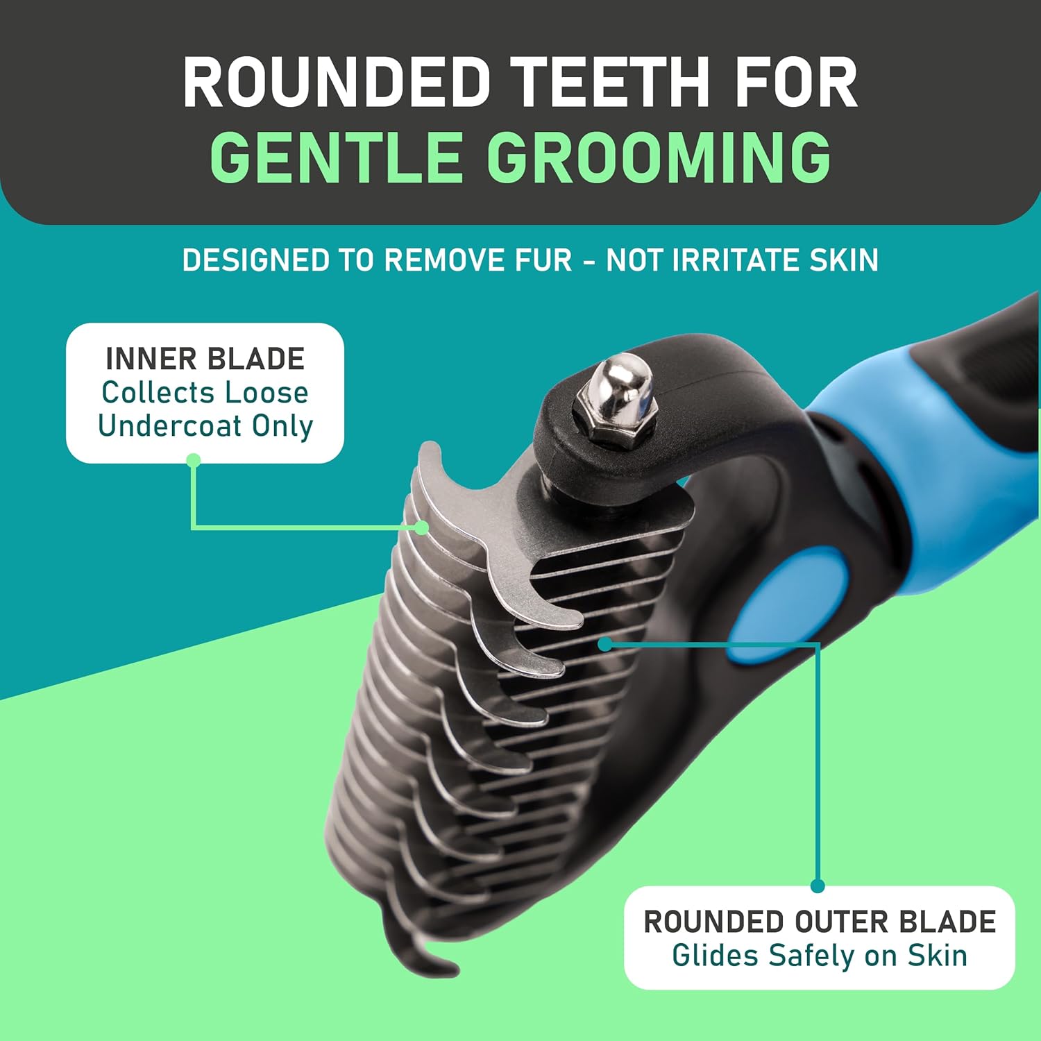 ORANGLES Original Pet Grooming Rake – Double-Sided Deshedding & Dematting Tool – Undercoat Rake for Dogs & Cats – Extra-Wide Brush – Reduces Shedding 95% - full product showcase - displaying specifications - Image 5 of 6 | adapts to any space | Original Pet Grooming Rake – Double-Sided Deshedding & Dematting Tool – Undercoat Rake for Dogs & Cats – Extra-Wide Brush – Reduces Shedding 95% deal New Jersey | Free Shipping ORANGLES