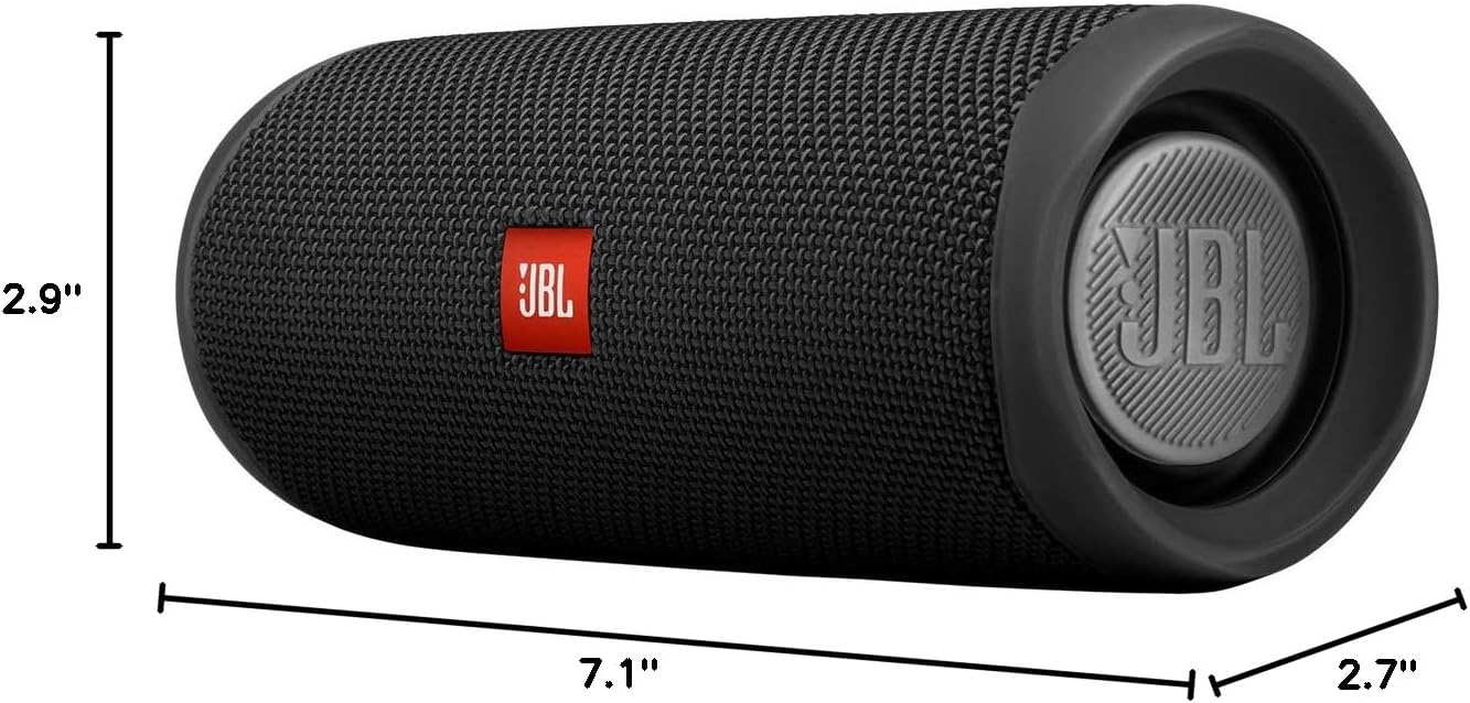 ORANGLES JBL Flip 5 Waterproof Portable Bluetooth Speaker Black | Compact Wireless Speaker with Powerful Sound for Travel & Outdoors - high resolution display - exposing craftsmanship - Image 2 of 7 | built for everyone | JBL Flip 5 Waterproof Portable Bluetooth Speaker Black | Compact Wireless Speaker with Powerful Sound for Travel & Outdoors for sale Georgia | Free Shipping ORANGLES