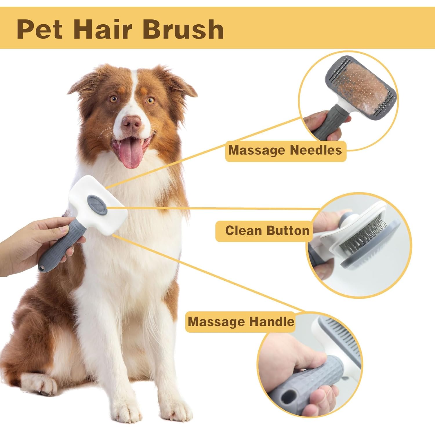 ORANGLES Pet Grooming Tools Kit for Dogs and Cats – 8-in-1 Home Pet Grooming Set – Includes Safety Scissors, Hair Removal Brush, Nail Clipper & File – for Small, Medium & Large Pets - detailed closeup view - illustrating benefits - Image 3 of 6 | created for all | Shop Pet Grooming Tools Kit for Dogs and Cats – 8-in-1 Home Pet Grooming Set – Includes Safety Scissors, Hair Removal Brush, Nail Clipper & File – for Small, Medium & Large Pets North Carolina | Free Shipping ORANGLES