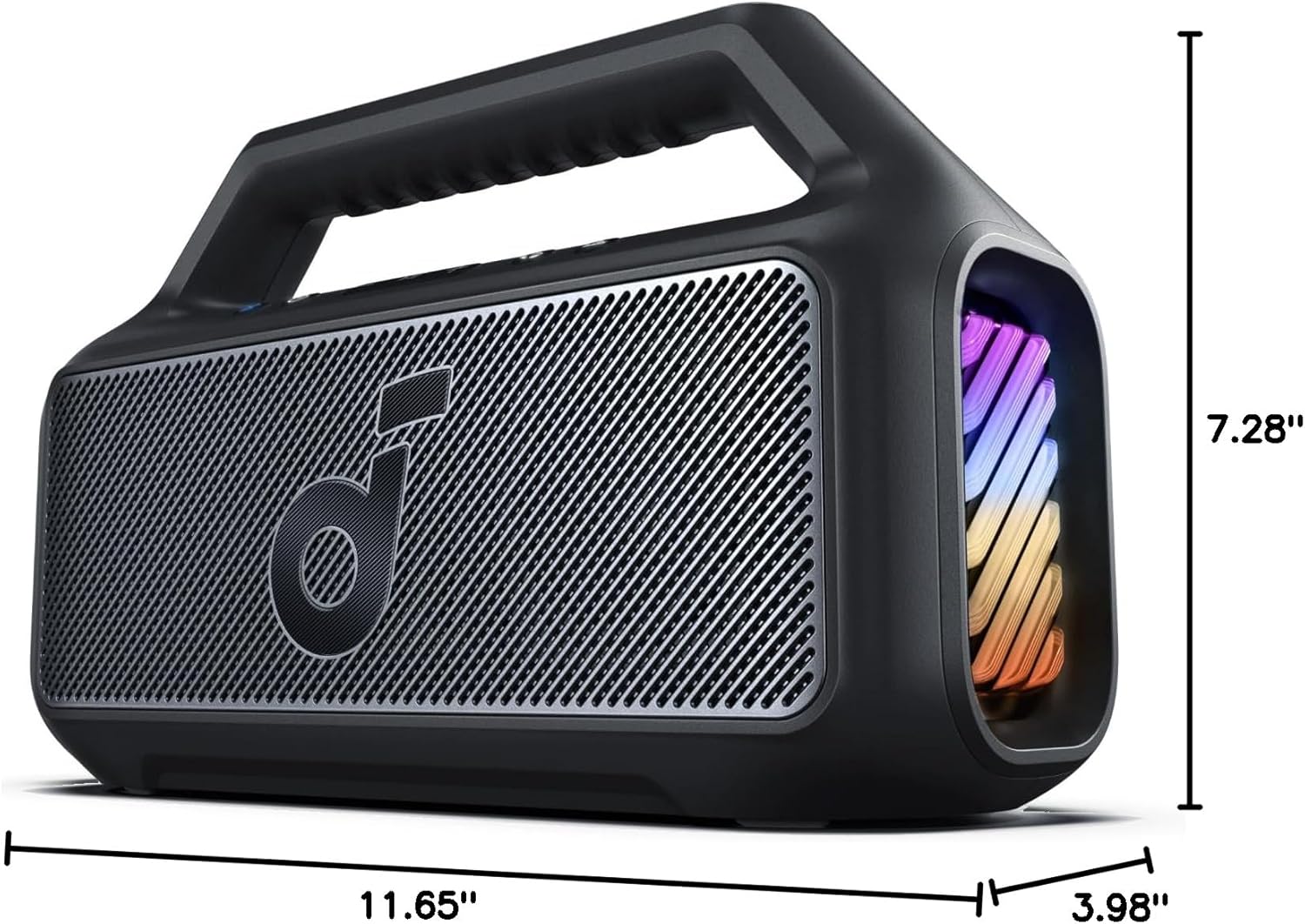 ORANGLES Soundcore Boom 2 by Anker 80W Outdoor Bluetooth Speaker | BassUp 2.0, IPX7 Waterproof, 24H Playtime, RGB Lights, Portable Camping Speaker Black - high resolution display - exposing craftsmanship - Image 2 of 7 | built for everyone | Soundcore Boom 2 by Anker 80W Outdoor Bluetooth Speaker | BassUp 2.0, IPX7 Waterproof, 24H Playtime, RGB Lights, Portable Camping Speaker Black for sale Georgia | Free Shipping ORANGLES