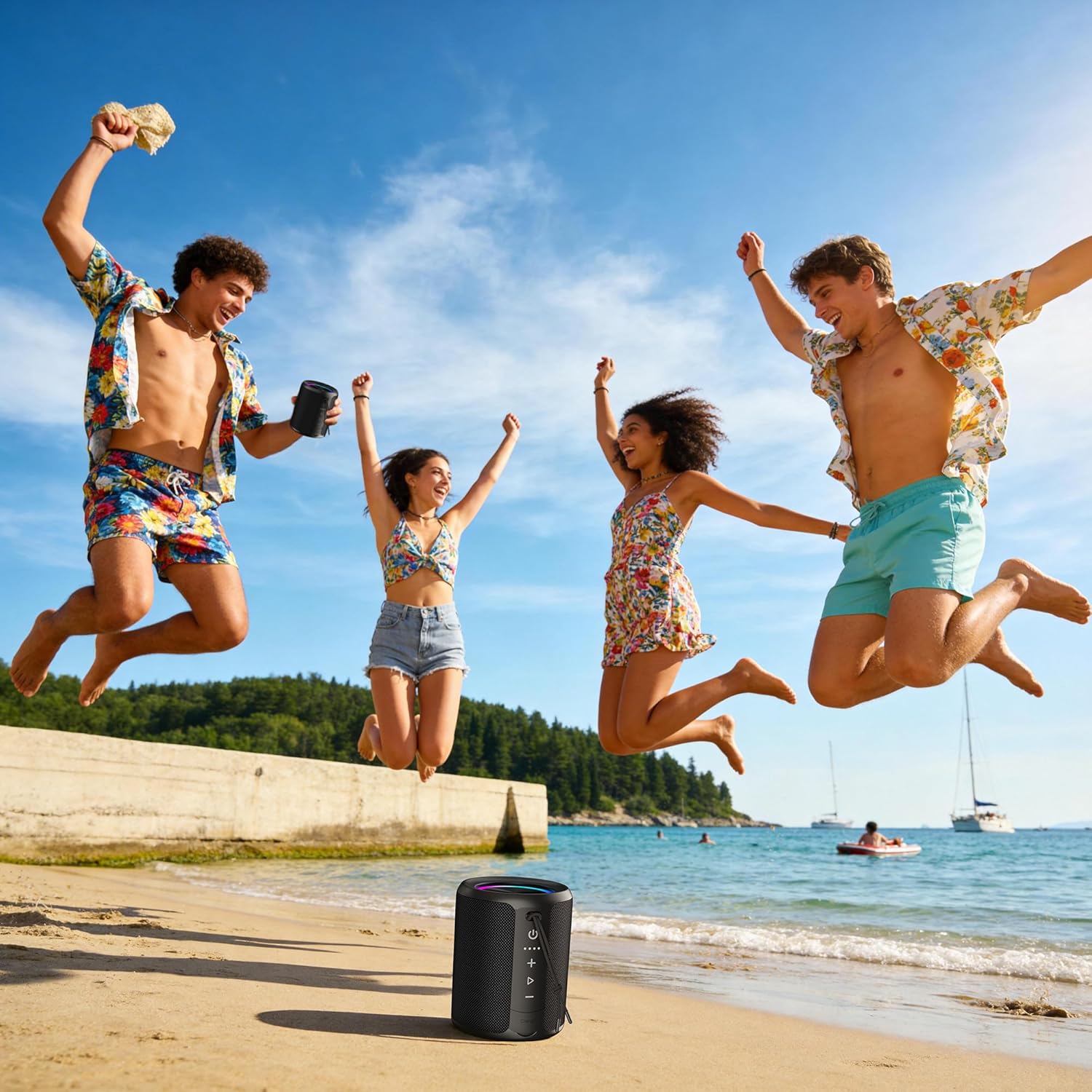 ORANGLES Portable Bluetooth Speaker 20W Loud Stereo | IPX7 Waterproof Wireless Speaker with 15H Playtime & RGB Lights for Outdoor, Beach & Shower - high resolution display - exposing craftsmanship - Image 2 of 8 | built for everyone | Portable Bluetooth Speaker 20W Loud Stereo | IPX7 Waterproof Wireless Speaker with 15H Playtime & RGB Lights for Outdoor, Beach & Shower for sale Georgia | Free Shipping ORANGLES