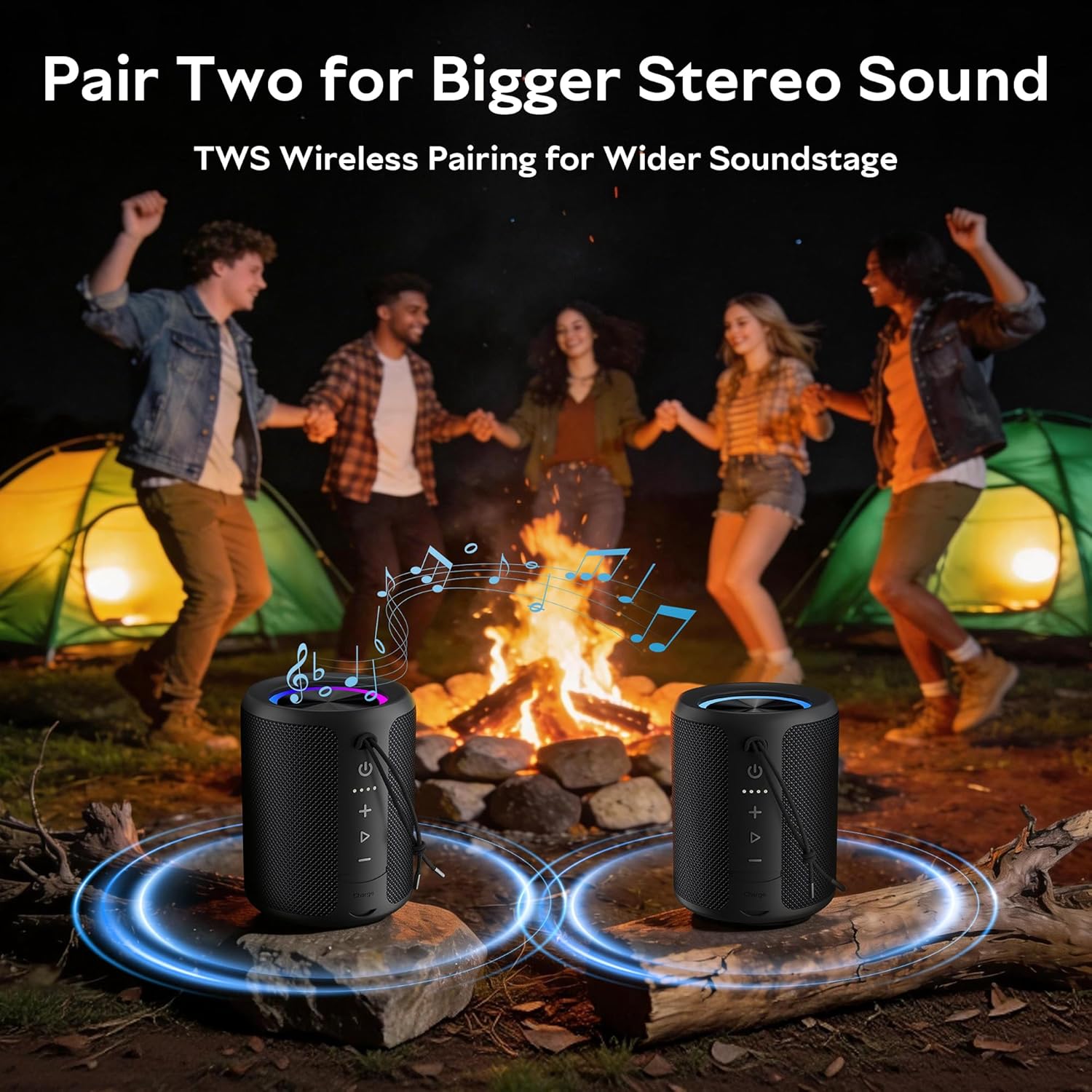 ORANGLES Portable Bluetooth Speaker 20W Loud Stereo | IPX7 Waterproof Wireless Speaker with 15H Playtime & RGB Lights for Outdoor, Beach & Shower - elegant presentation - exhibiting components - Image 6 of 8 | ideal for home | Discount on Portable Bluetooth Speaker 20W Loud Stereo | IPX7 Waterproof Wireless Speaker with 15H Playtime & RGB Lights for Outdoor, Beach & Shower Virginia | Free Shipping ORANGLES