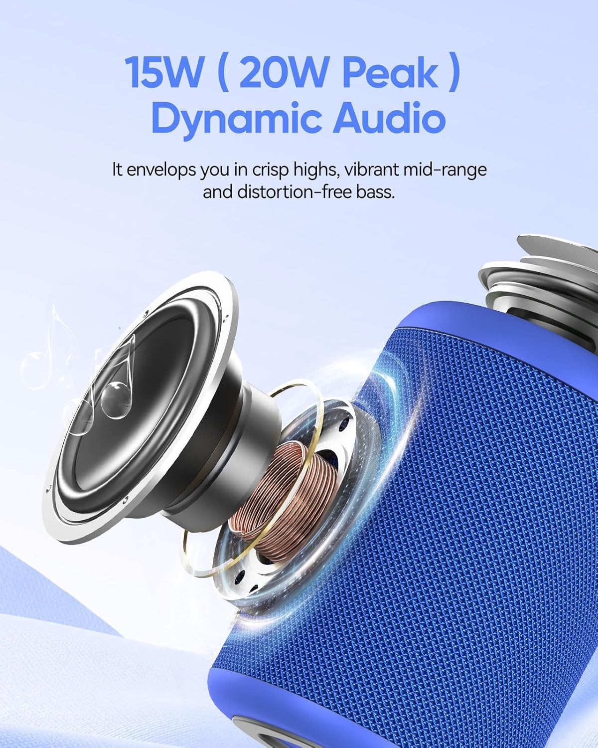 ORANGLES Portable Bluetooth Speaker Beach Essentials | BT 5.3 Wireless Speaker with Clear Sound, Dynamic Lights, IPX5 Waterproof, All-Day Playtime & TWS Pairing - full product showcase - Image 5 of 5 | suitable for professionals | Florida | Free Shipping ORANGLES