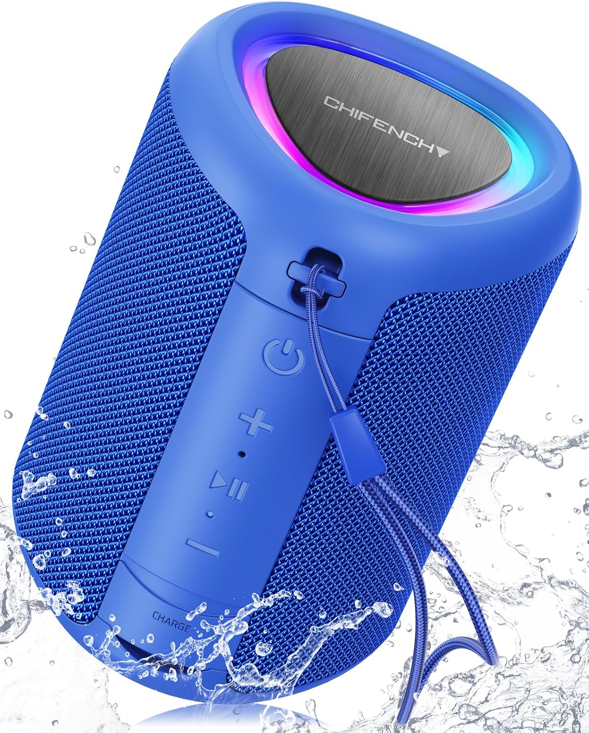Portable Bluetooth Speaker Beach Essentials | BT 5.3 Wireless Speaker with Clear Sound, Dynamic Lights, IPX5 Waterproof, All-Day Playtime & TWS Pairing
