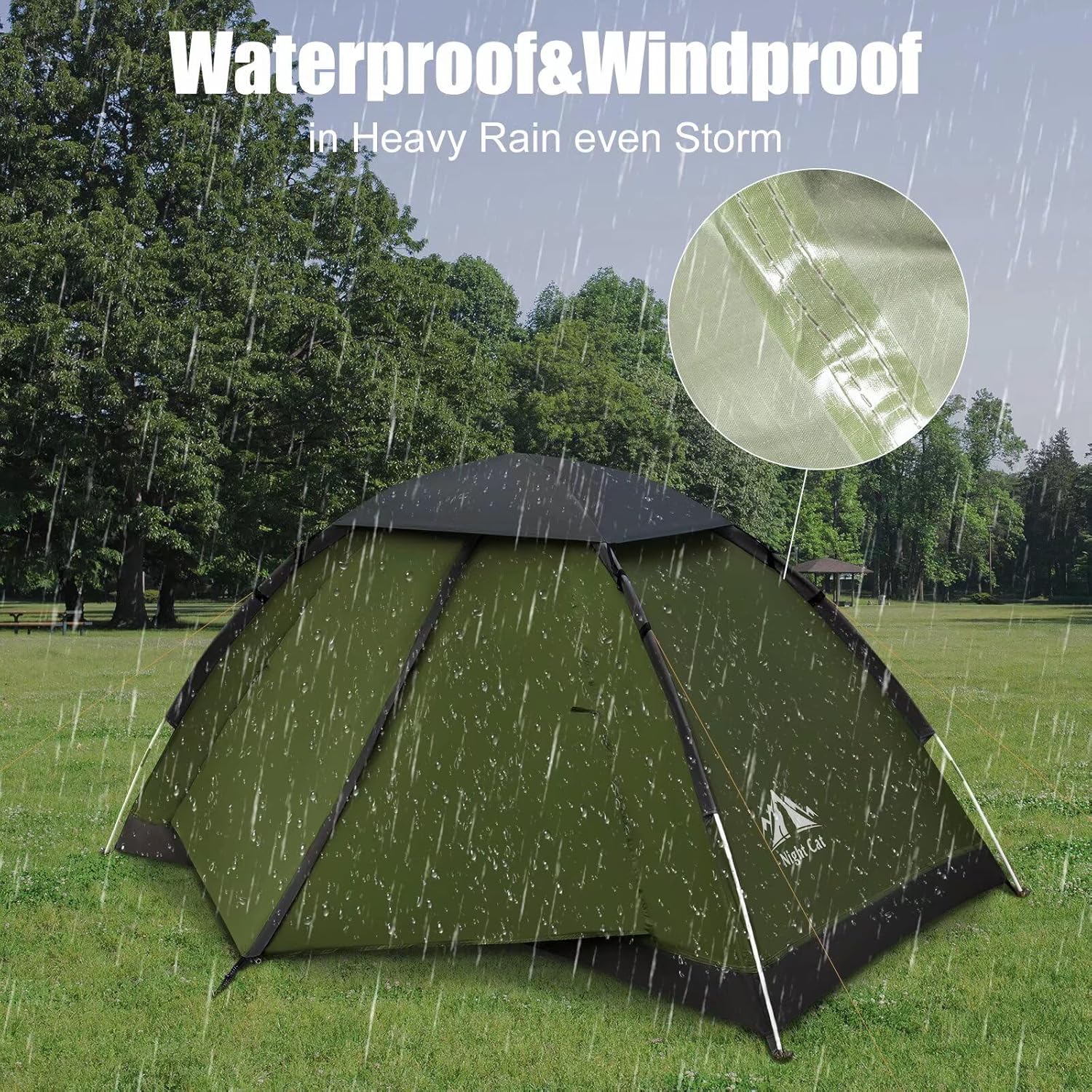 ORANGLES Night Cat 1–2 Person Backpacking Tent Lightweight Waterproof | Easy Setup Single Layer Camping & Hiking Tent 2.2x1.2m - angled perspective - Image 4 of 6 | excellent for daily use | New York | Free Shipping ORANGLES