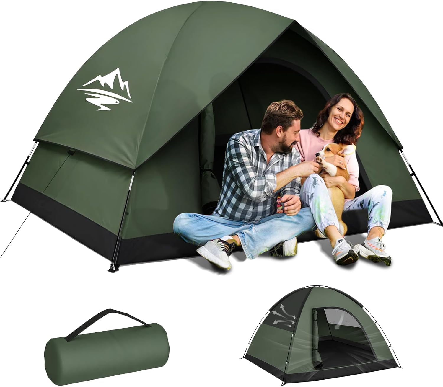 ORANGLES 2–3 Person Camping Tent Waterproof Windproof | Double Layer Dome Tent with Rainfly Easy Setup for Backpacking & Hiking  - Main Product Image - professional product shot | Buy 2–3 Person Camping Tent Waterproof Windproof | Double Layer Dome Tent with Rainfly Easy Setup for Backpacking & Hiking online USA | ORANGLES