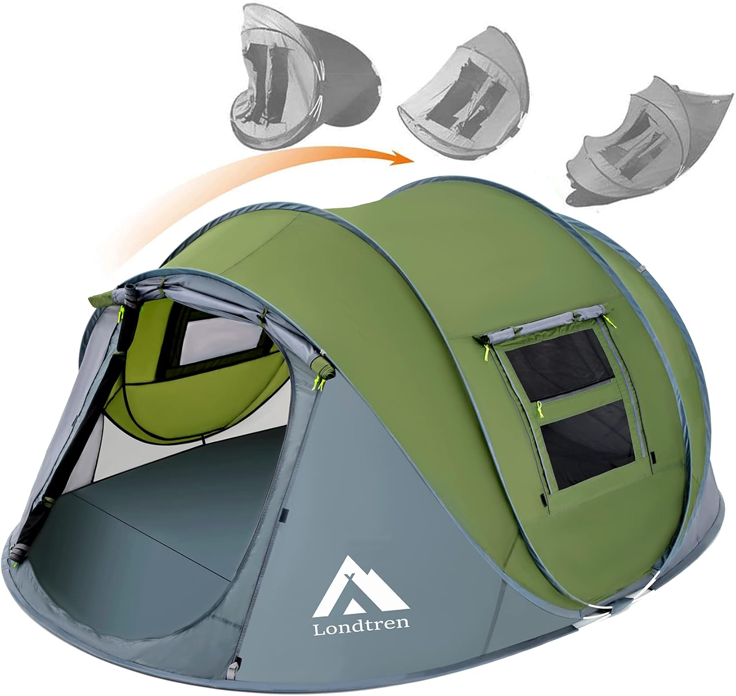 ORANGLES 4 Person Pop Up Camping Tent Waterproof | Instant Automatic Setup Family Dome Tent with 2 Doors for Hiking & Travel  - Main Product Image - professional product shot | Buy 4 Person Pop Up Camping Tent Waterproof | Instant Automatic Setup Family Dome Tent with 2 Doors for Hiking & Travel online USA | ORANGLES