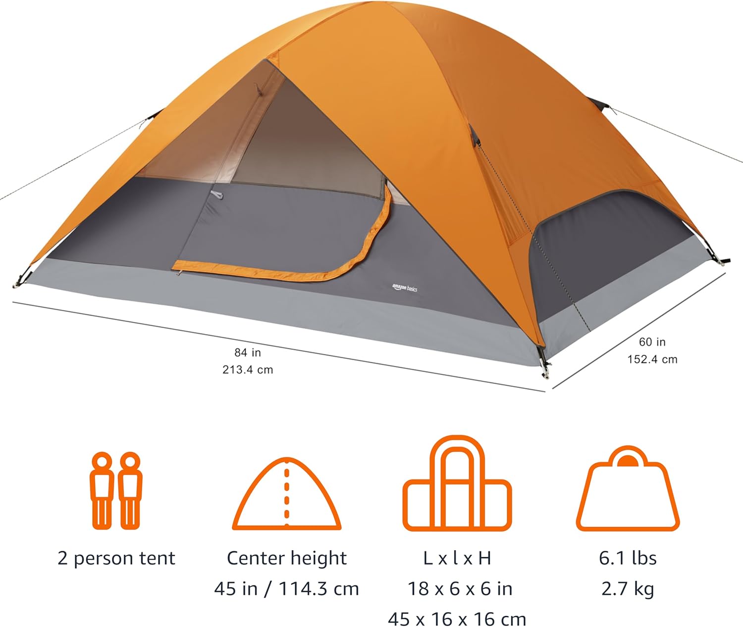 ORANGLES 3-Season Camping Tent Dome with Rainfly | Waterproof Windproof Outdoor Tent Easy Setup for Hiking & Travel - high resolution display - Image 2 of 5 | perfect for office | California | Free Shipping ORANGLES