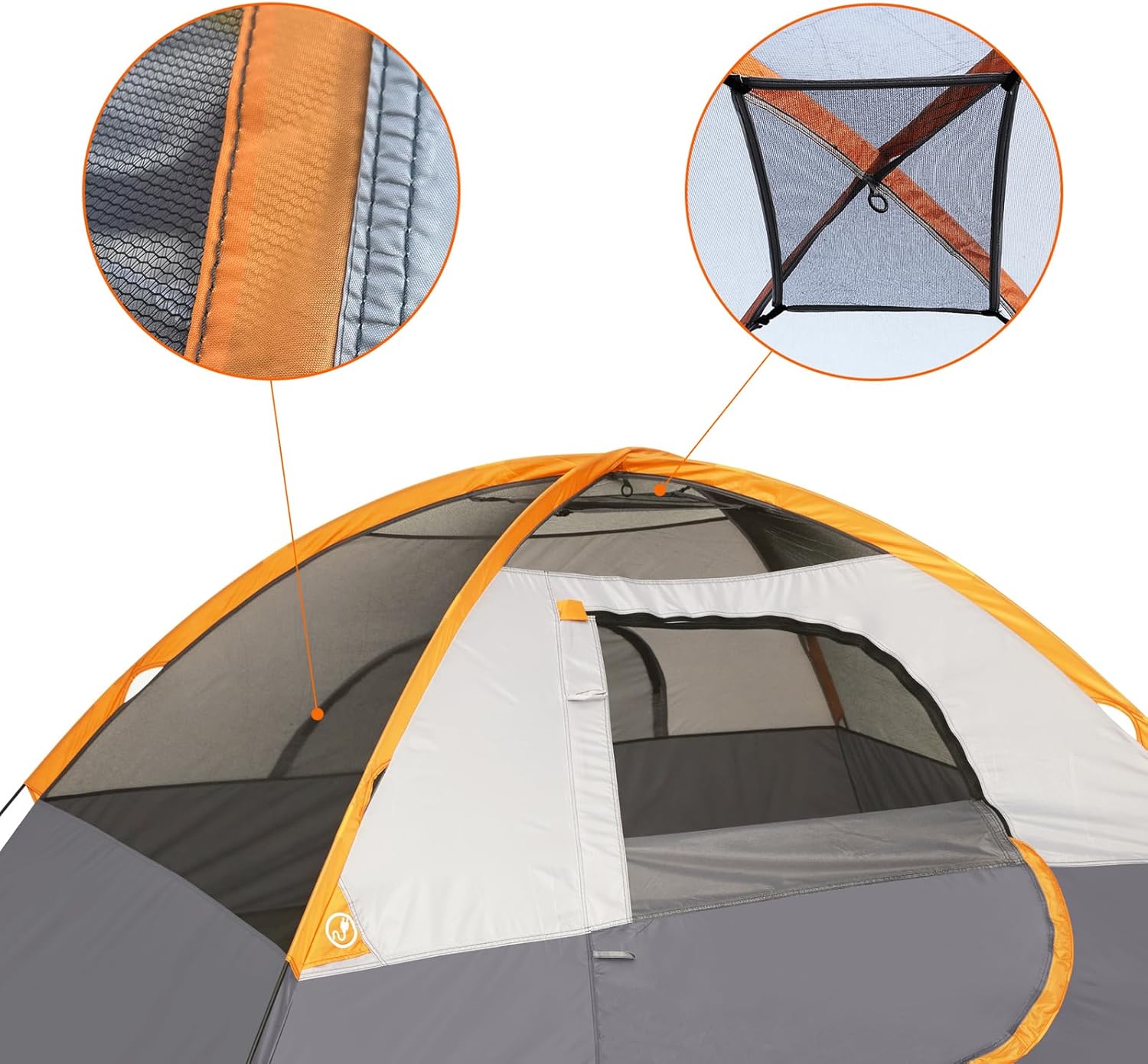 ORANGLES 3-Season Camping Tent Dome with Rainfly | Waterproof Windproof Outdoor Tent Easy Setup for Hiking & Travel - detailed closeup view - Image 3 of 5 | great for travel | Texas | Free Shipping ORANGLES