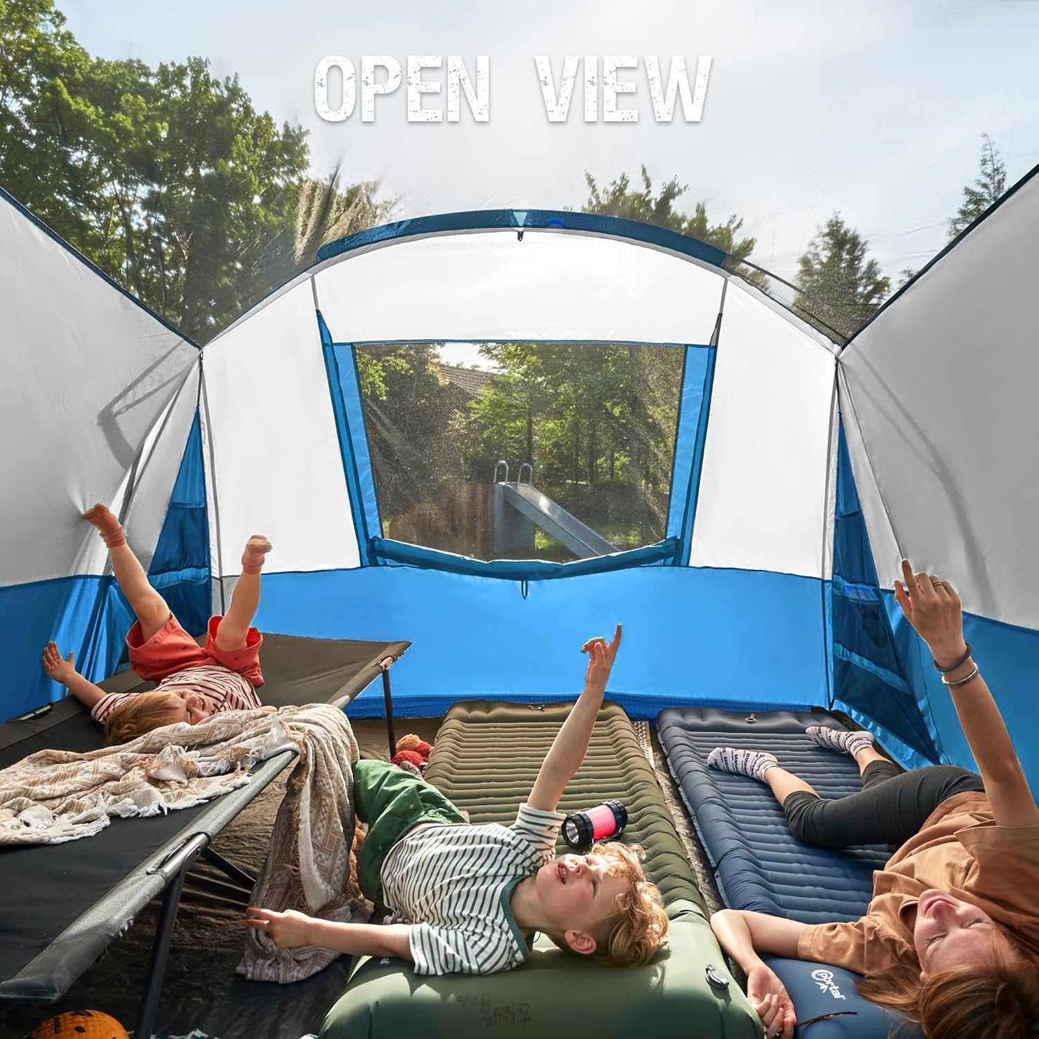 ORANGLES PORTAL 6–10 Person Family Camping Tent with Screen Room | Large Tunnel Tent Water Resistant with Rainfly for Outdoor & Patio - high resolution display - Image 2 of 6 | perfect for office | California | Free Shipping ORANGLES
