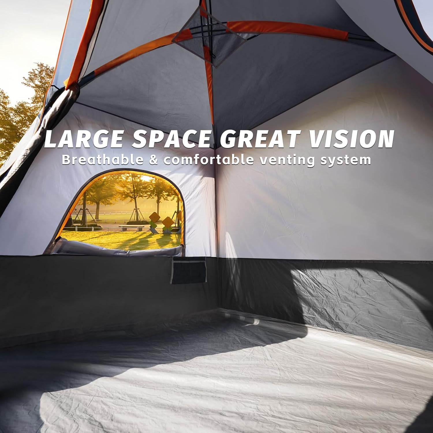 ORANGLES UNP 2–8 Person Portable Cabin Tent | Easy Setup Waterproof Camping Tent with Rainfly for Hiking & Outdoor Family Use - angled perspective - Image 4 of 5 | excellent for daily use | New York | Free Shipping ORANGLES