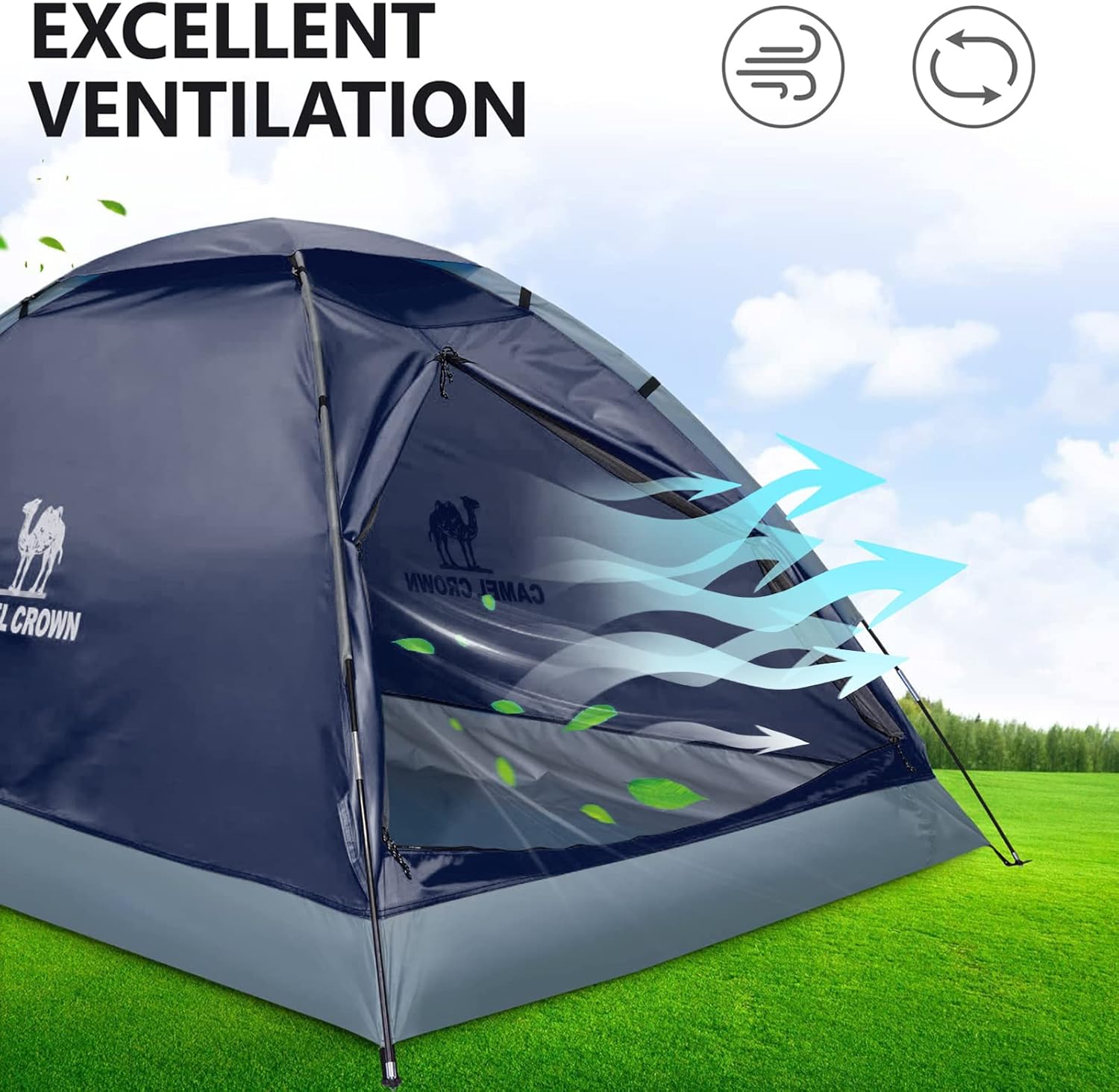 ORANGLES CAMEL CROWN 2–5 Person Camping Dome Tent | Waterproof Lightweight Backpacking Tent for Hiking & Outdoor Camping - high resolution display - Image 2 of 4 | perfect for office | California | Free Shipping ORANGLES