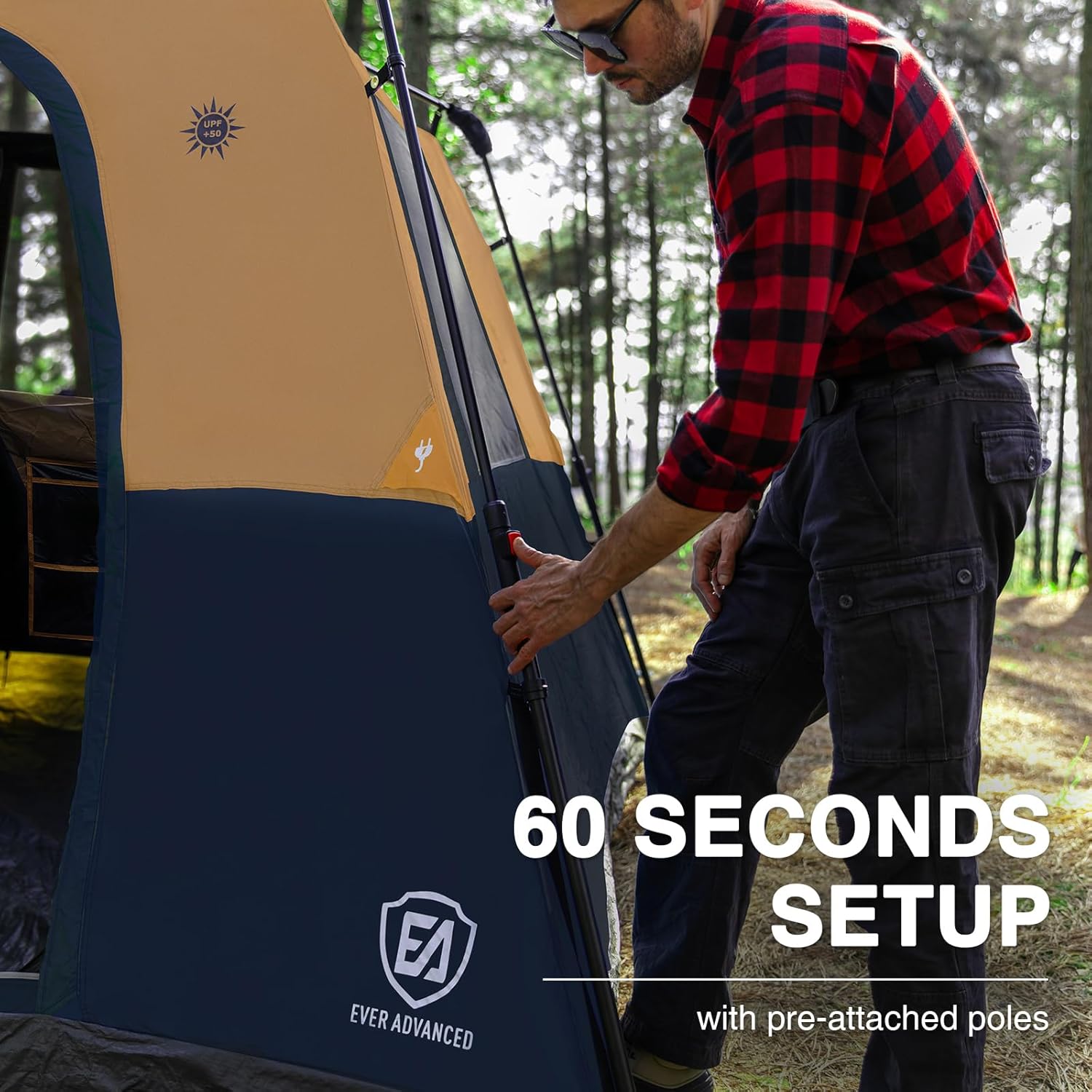 ORANGLES EVER ADVANCED 6 Person Blackout Camping Tent | Instant Cabin Tent with Rainfly, 60s Easy Setup, Water-Resistant Family Tent - full product showcase - Image 5 of 6 | suitable for professionals | Florida | Free Shipping ORANGLES