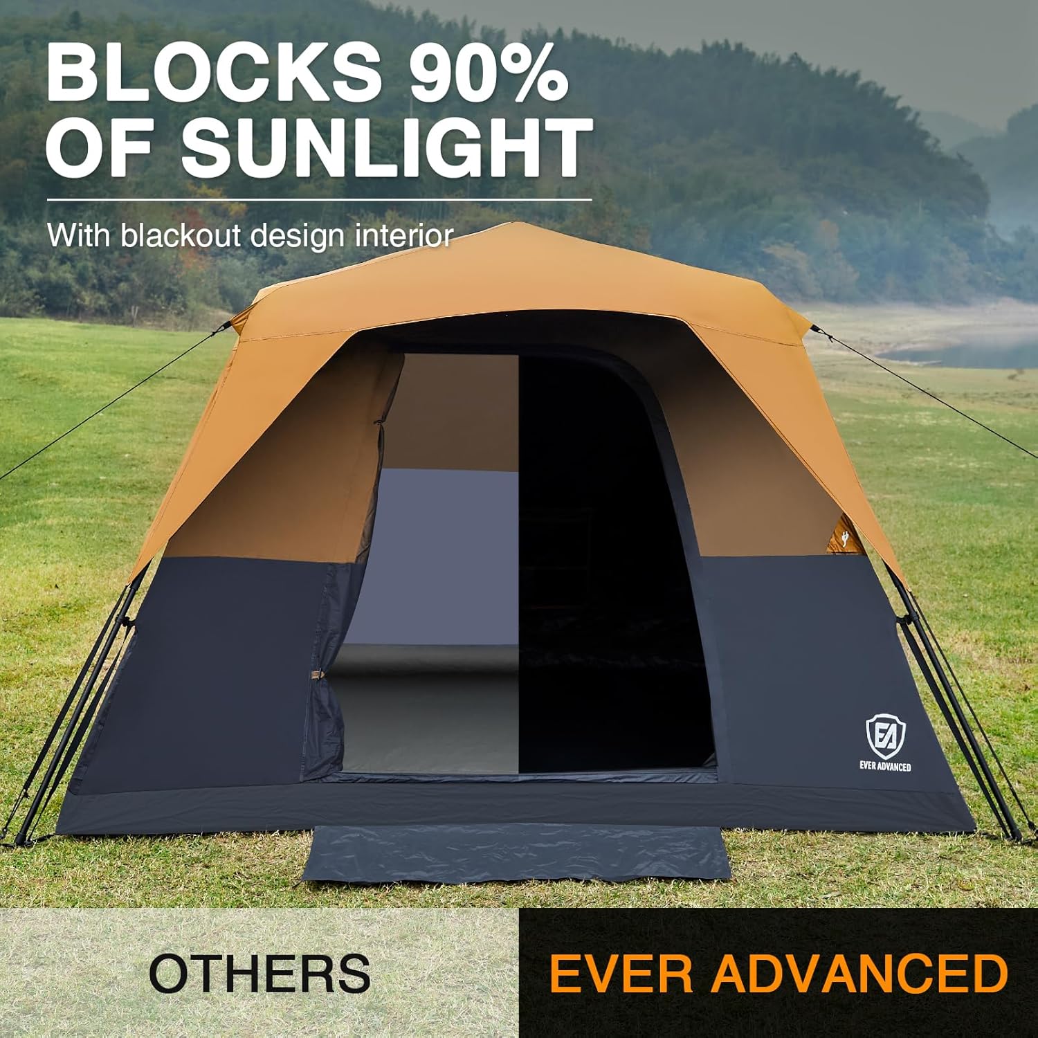 ORANGLES EVER ADVANCED 6 Person Blackout Camping Tent | Instant Cabin Tent with Rainfly, 60s Easy Setup, Water-Resistant Family Tent - elegant presentation - Image 6 of 6 | designed for enthusiasts | Illinois | Free Shipping ORANGLES