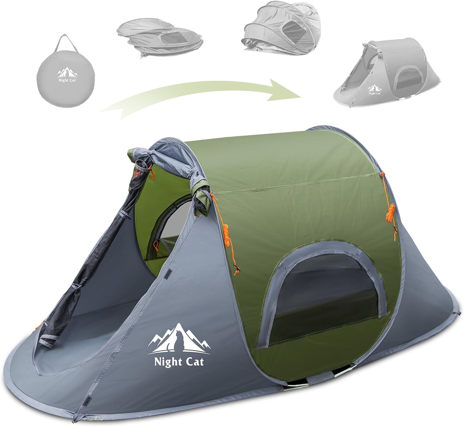 ORANGLES Night Cat Pop-Up Camping Tent 1 Person Waterproof | Instant Easy Setup Lightweight Outdoor Tent for Hiking & Backpacking  - Main Product Image - professional product shot | Buy Night Cat Pop-Up Camping Tent 1 Person Waterproof | Instant Easy Setup Lightweight Outdoor Tent for Hiking & Backpacking online USA | ORANGLES