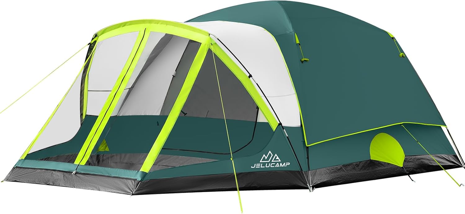 ORANGLES JELUCAMP 6–8 Person Large Family Camping Tent | Waterproof Screened Tent with Porch, Rainfly & Carry Bag for Easy Setup Outdoor Camping  - Main Product Image - professional product shot | Buy JELUCAMP 6–8 Person Large Family Camping Tent | Waterproof Screened Tent with Porch, Rainfly & Carry Bag for Easy Setup Outdoor Camping online USA | ORANGLES