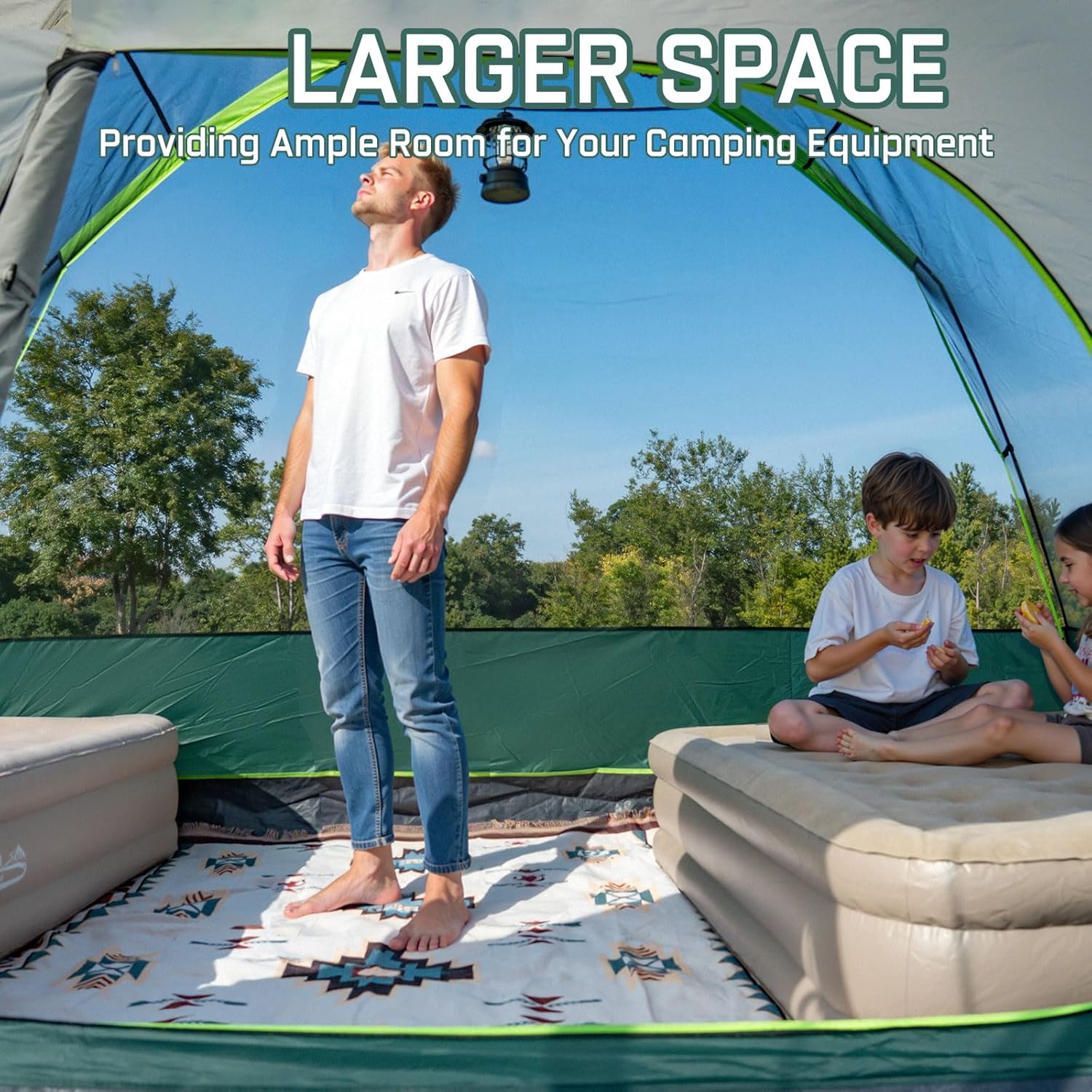 ORANGLES JELUCAMP 6–8 Person Large Family Camping Tent | Waterproof Screened Tent with Porch, Rainfly & Carry Bag for Easy Setup Outdoor Camping - high resolution display - Image 2 of 5 | perfect for office | California | Free Shipping ORANGLES