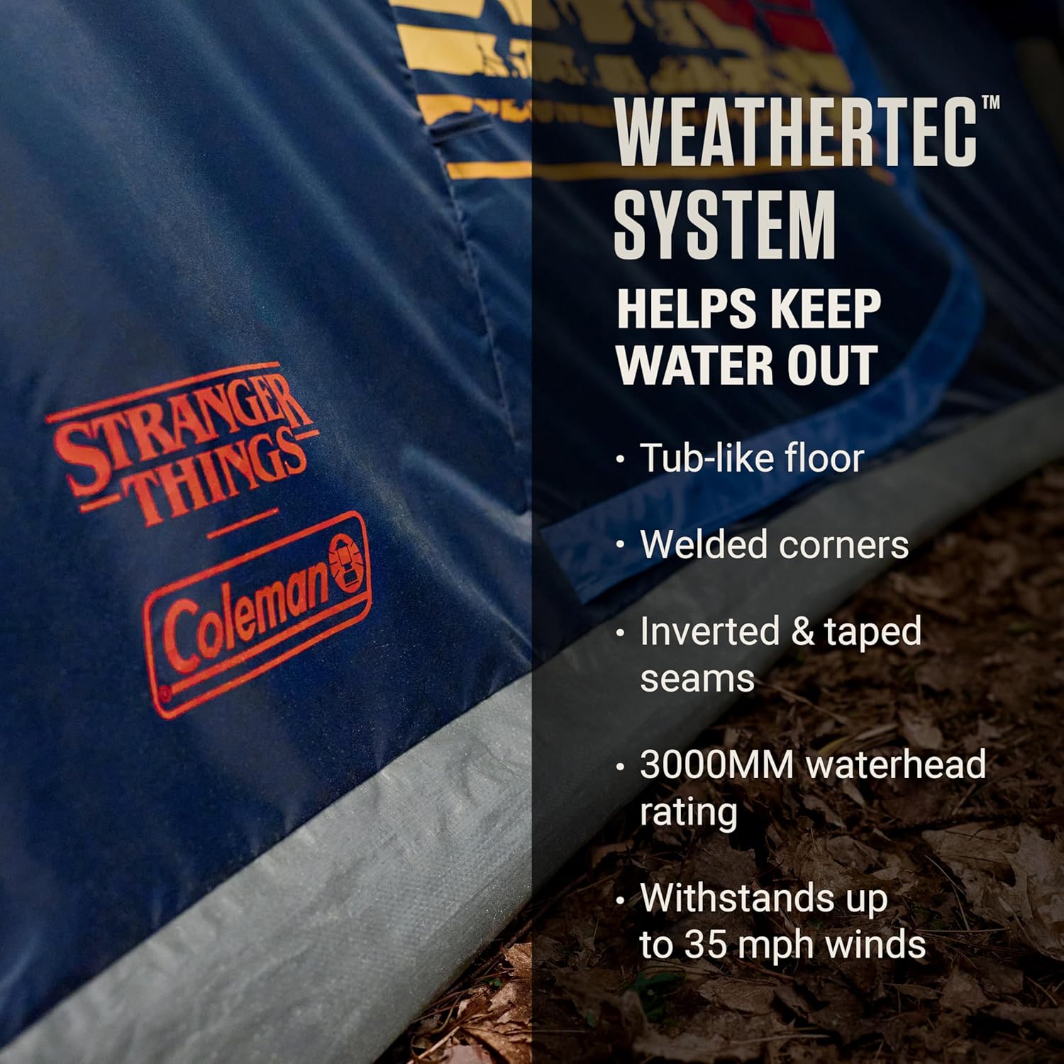 ORANGLES Coleman Stranger Things Outdoor Gear Collection Limited Edition | Camping Tent, Chair, Cooler & Sleeping Bag Set Inspired by The Upside Down - angled perspective - Image 4 of 7 | excellent for daily use | New York | Free Shipping ORANGLES