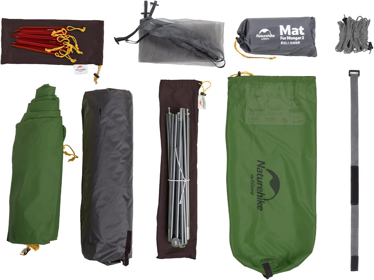 ORANGLES Naturehike Mongar 2-Person Backpacking Tent 3-Season | Lightweight Waterproof Double Layer Camping Tent with Footprint for Hiking & Outdoor - angled perspective - Image 4 of 6 | excellent for daily use | New York | Free Shipping ORANGLES