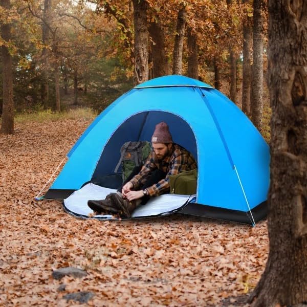 ORANGLES OVENTE 2 Person Camping Tent Blue TCW013BL | Lightweight Waterproof Windproof Dome Tent with Carry Bag for Hiking, Beach & Travel - high resolution display - Image 2 of 2 | perfect for office | California | Free Shipping ORANGLES
