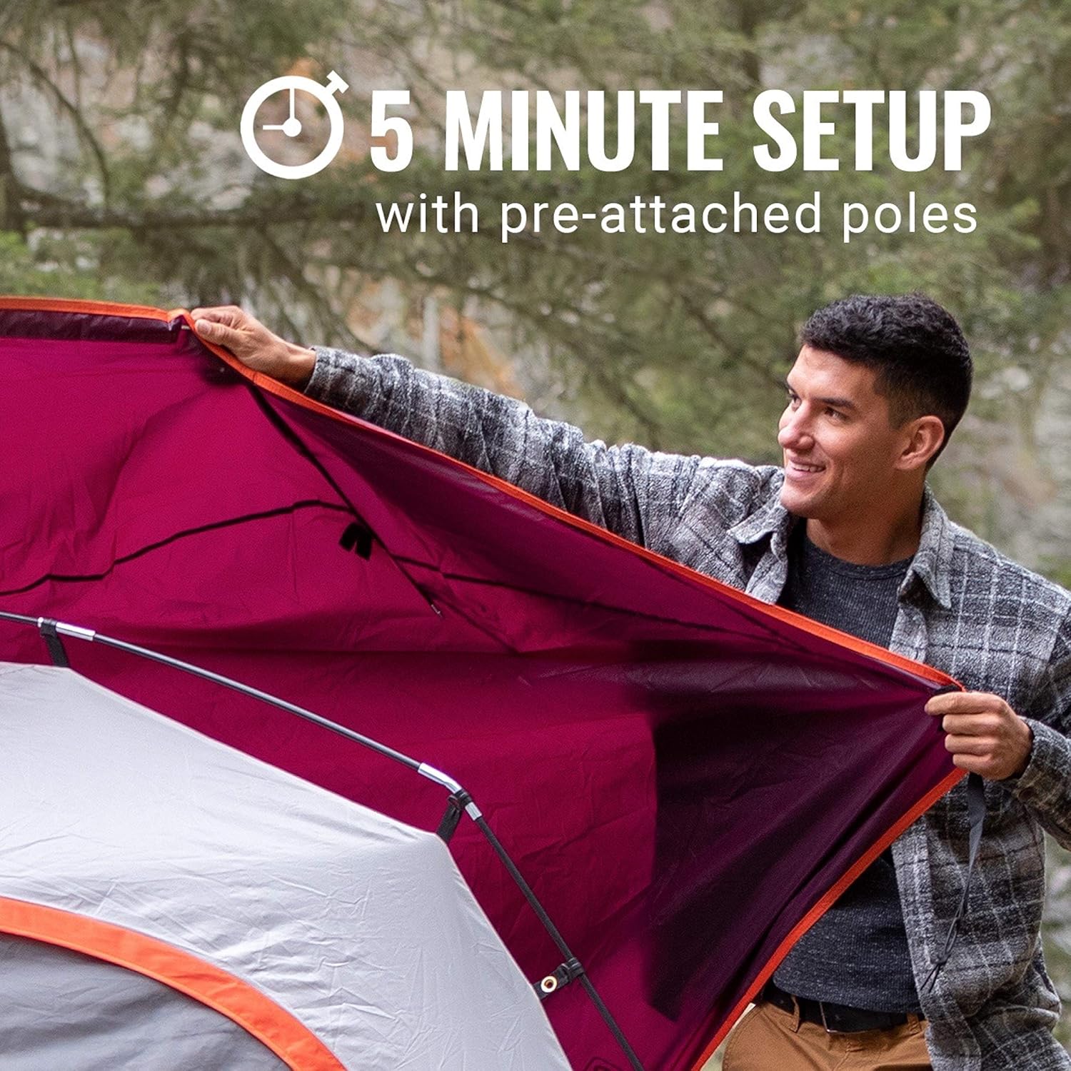 ORANGLES Coleman Skydome Camping Tent 2–8 Person | 5-Minute Setup Weatherproof Tent with Rainfly, Extra Headroom & Carry Bag - full product showcase - Image 5 of 5 | suitable for professionals | Florida | Free Shipping ORANGLES