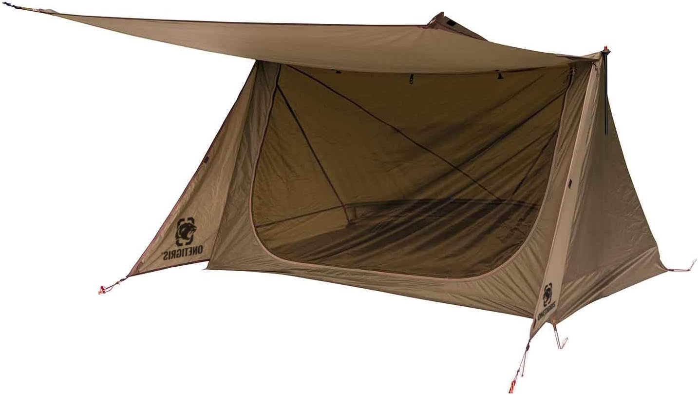 ORANGLES OneTigris Backwoods Bungalow Bushcraft Shelter 2.0 | Ultralight Backpacking Tent with Porch for Camping, Hiking & Adventure Travel  - Main Product Image - professional product shot | Buy OneTigris Backwoods Bungalow Bushcraft Shelter 2.0 | Ultralight Backpacking Tent with Porch for Camping, Hiking & Adventure Travel online USA | ORANGLES