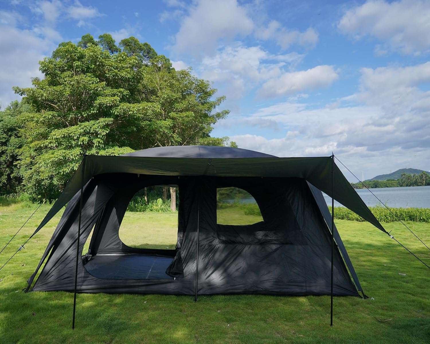ORANGLES Vidalido 4–6 Person Camping Tent | 3 Door 2 Room Large Family Cabin Tent Double Layer Waterproof Glamping Tent for Outdoor Camping - detailed closeup view - Image 3 of 5 | great for travel | Texas | Free Shipping ORANGLES