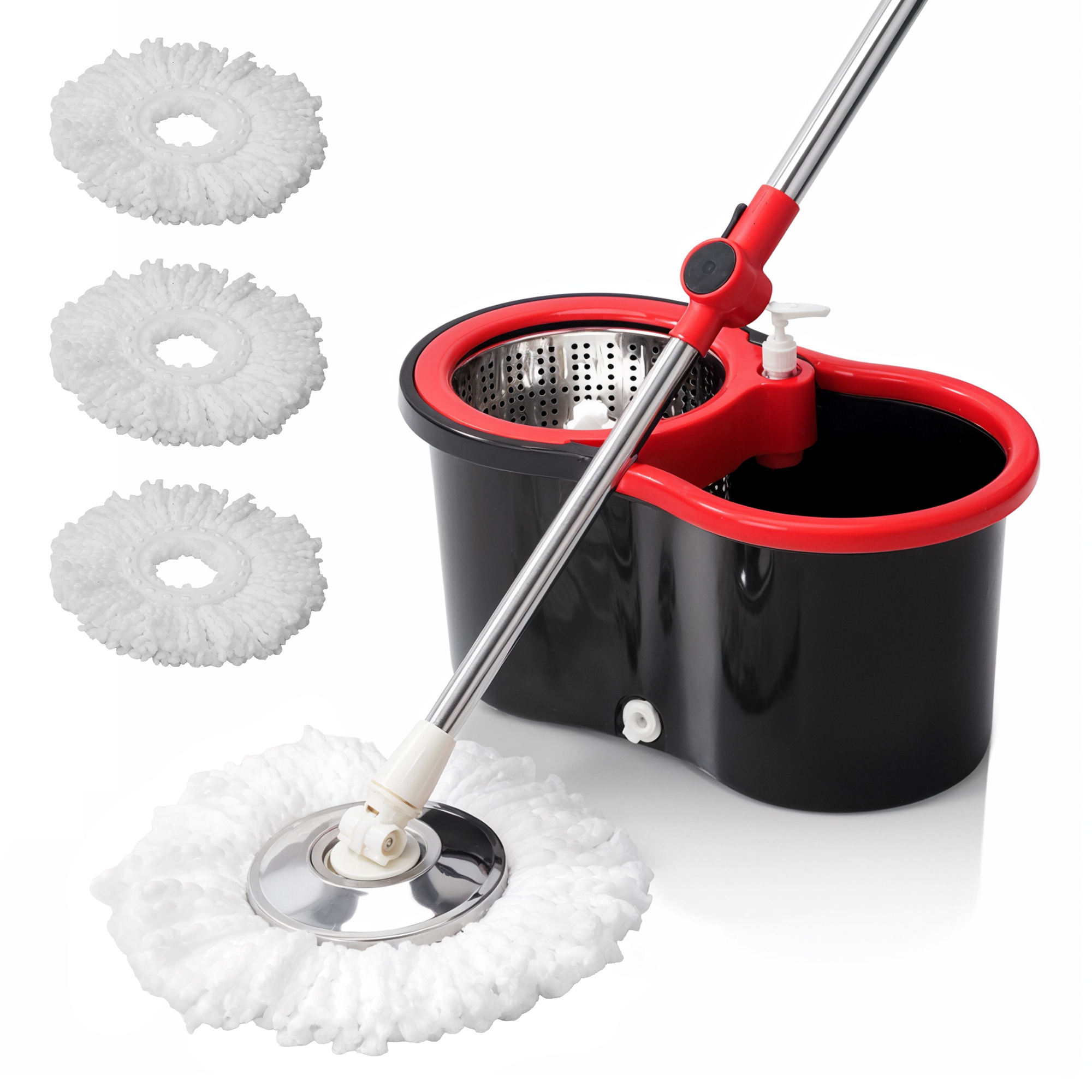 ORANGLES BNcompany Steel Pole Microfiber Floor Mop with Wring Bucket | Rotating Twist Mop with Wheels for Easy House Cleaning  - Main Product Image - professional product shot | Buy BNcompany Steel Pole Microfiber Floor Mop with Wring Bucket | Rotating Twist Mop with Wheels for Easy House Cleaning online USA | ORANGLES