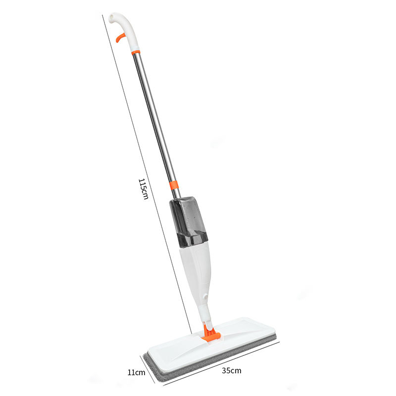 ORANGLES Wholesale White Spray Mop Stainless Steel Handle | Self-Wringing Flat Squeeze Microfiber Mop for Household Floor Cleaning - high resolution display - Image 2 of 5 | perfect for office | California | Free Shipping ORANGLES