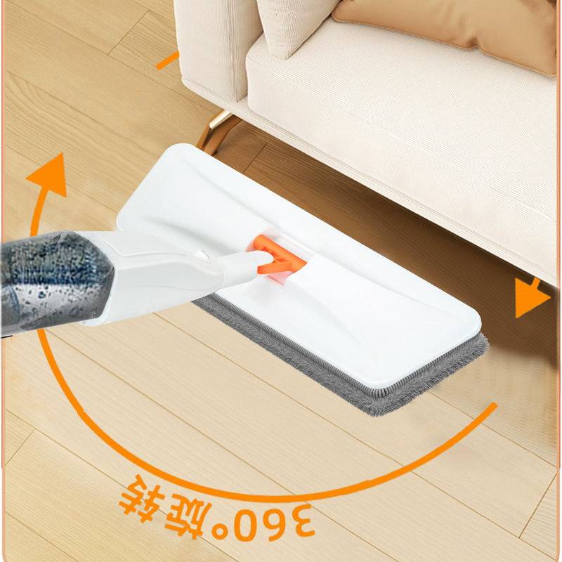 ORANGLES Wholesale White Spray Mop Stainless Steel Handle | Self-Wringing Flat Squeeze Microfiber Mop for Household Floor Cleaning - angled perspective - Image 4 of 5 | excellent for daily use | New York | Free Shipping ORANGLES