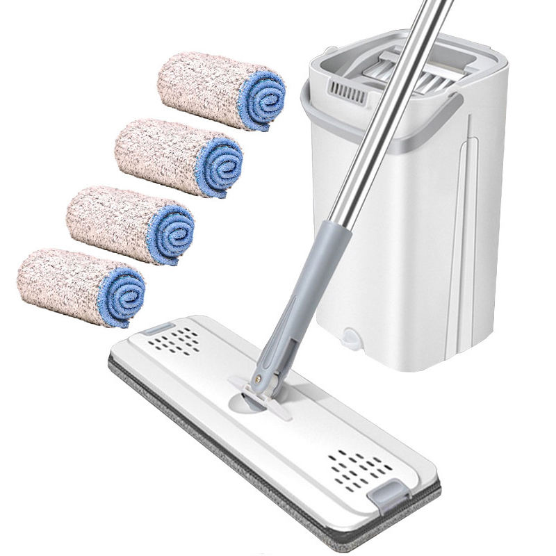 ORANGLES Flat Floor Mop with Bucket Microfiber Pad | Self-Cleaning Hand-Free Squeegee Mop for Easy Household Floor Cleaning  - Main Product Image - professional product shot | Buy Flat Floor Mop with Bucket Microfiber Pad | Self-Cleaning Hand-Free Squeegee Mop for Easy Household Floor Cleaning online USA | ORANGLES