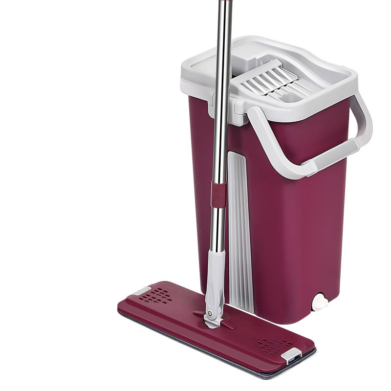 ORANGLES Flat Floor Mop with Bucket Microfiber Pad | Self-Cleaning Hand-Free Squeegee Mop for Easy Household Floor Cleaning - high resolution display - Image 2 of 5 | perfect for office | California | Free Shipping ORANGLES