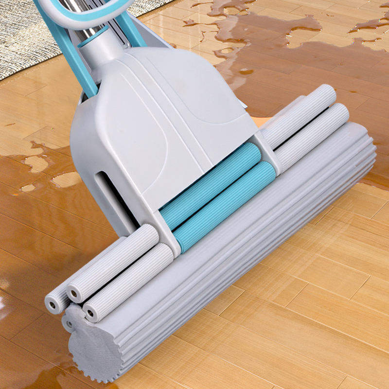 ORANGLES Hands-Free Flat Sponge Mop PVA Super Absorbent | Self-Wringing Floor Mop for Tile, Bathroom & Home Cleaning  - Main Product Image - professional product shot | Buy Hands-Free Flat Sponge Mop PVA Super Absorbent | Self-Wringing Floor Mop for Tile, Bathroom & Home Cleaning online USA | ORANGLES